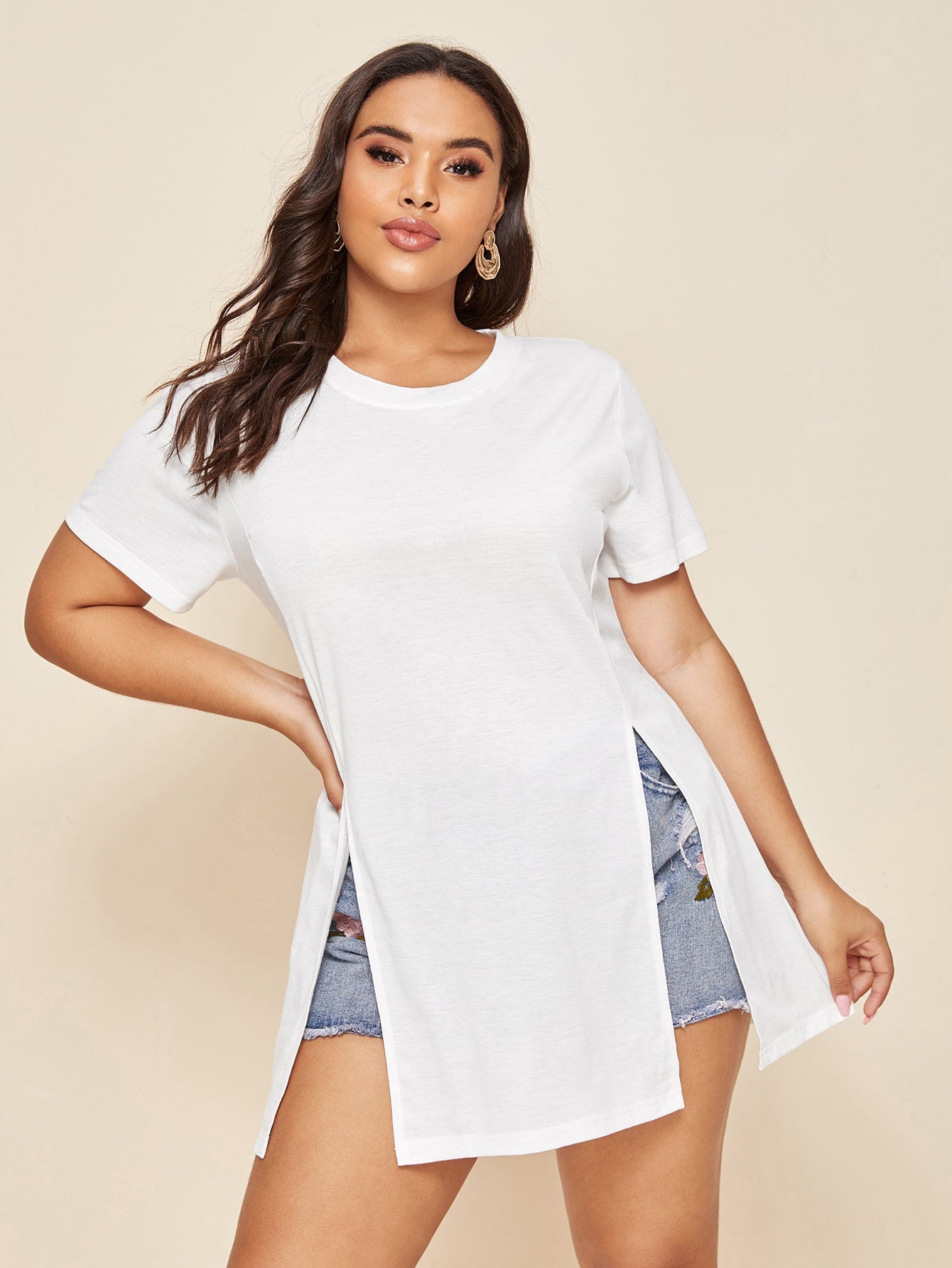 Plus Split Hem Longline Tee