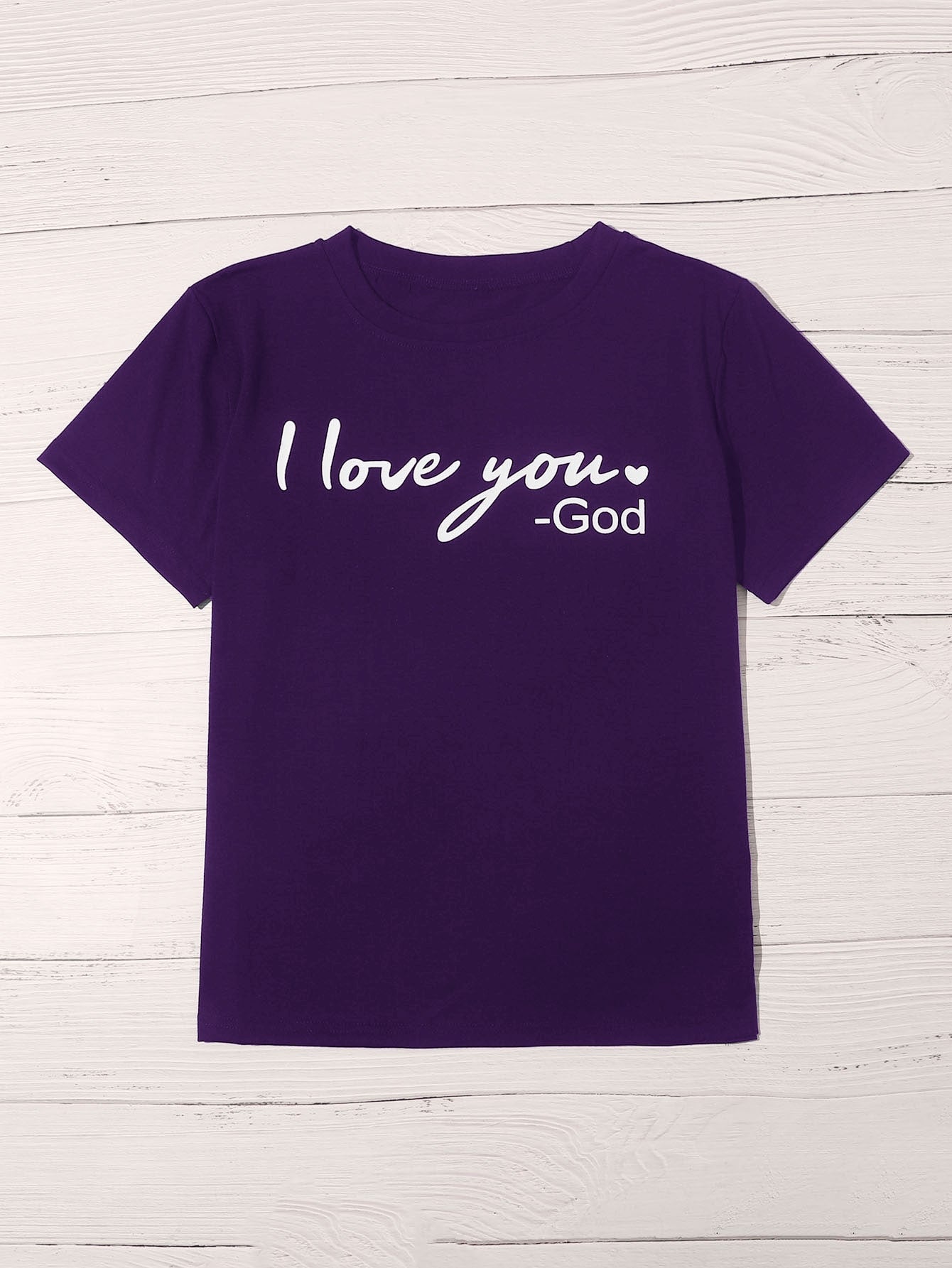 Slogan Graphic Round Neck Tee