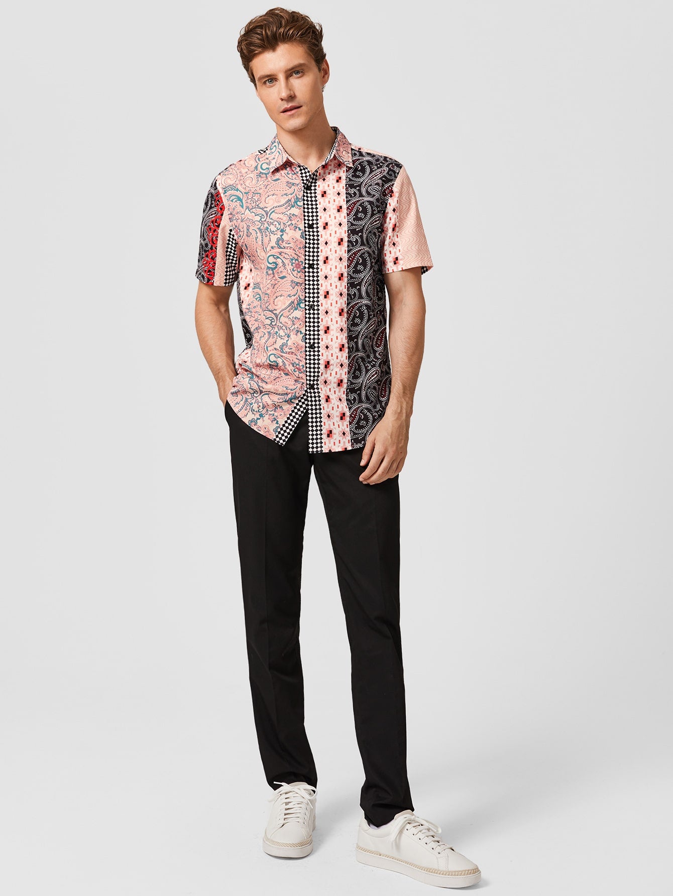 Men Collared Paisley Print Shirt