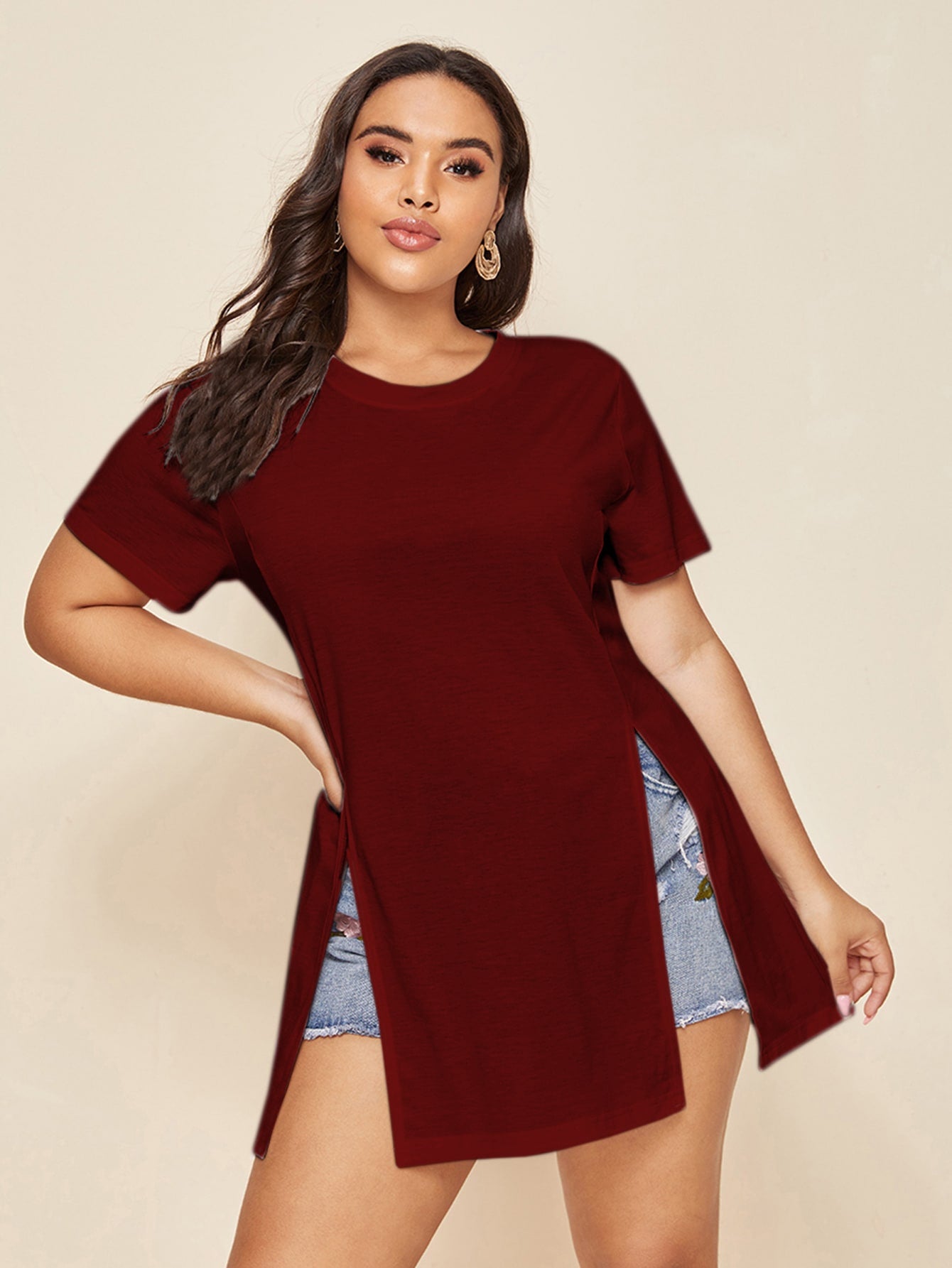 Plus Split Hem Longline Tee