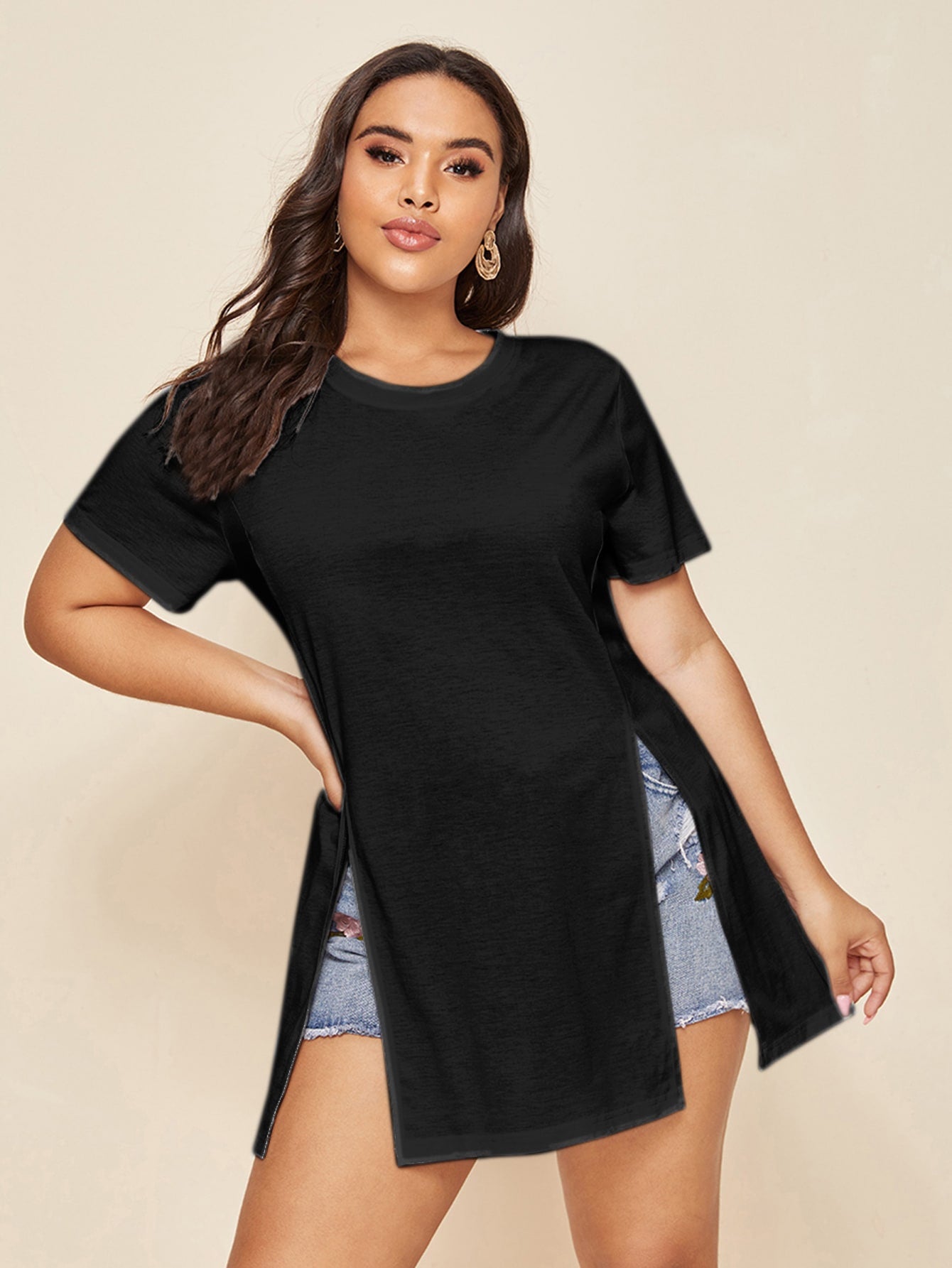 Plus Split Hem Longline Tee