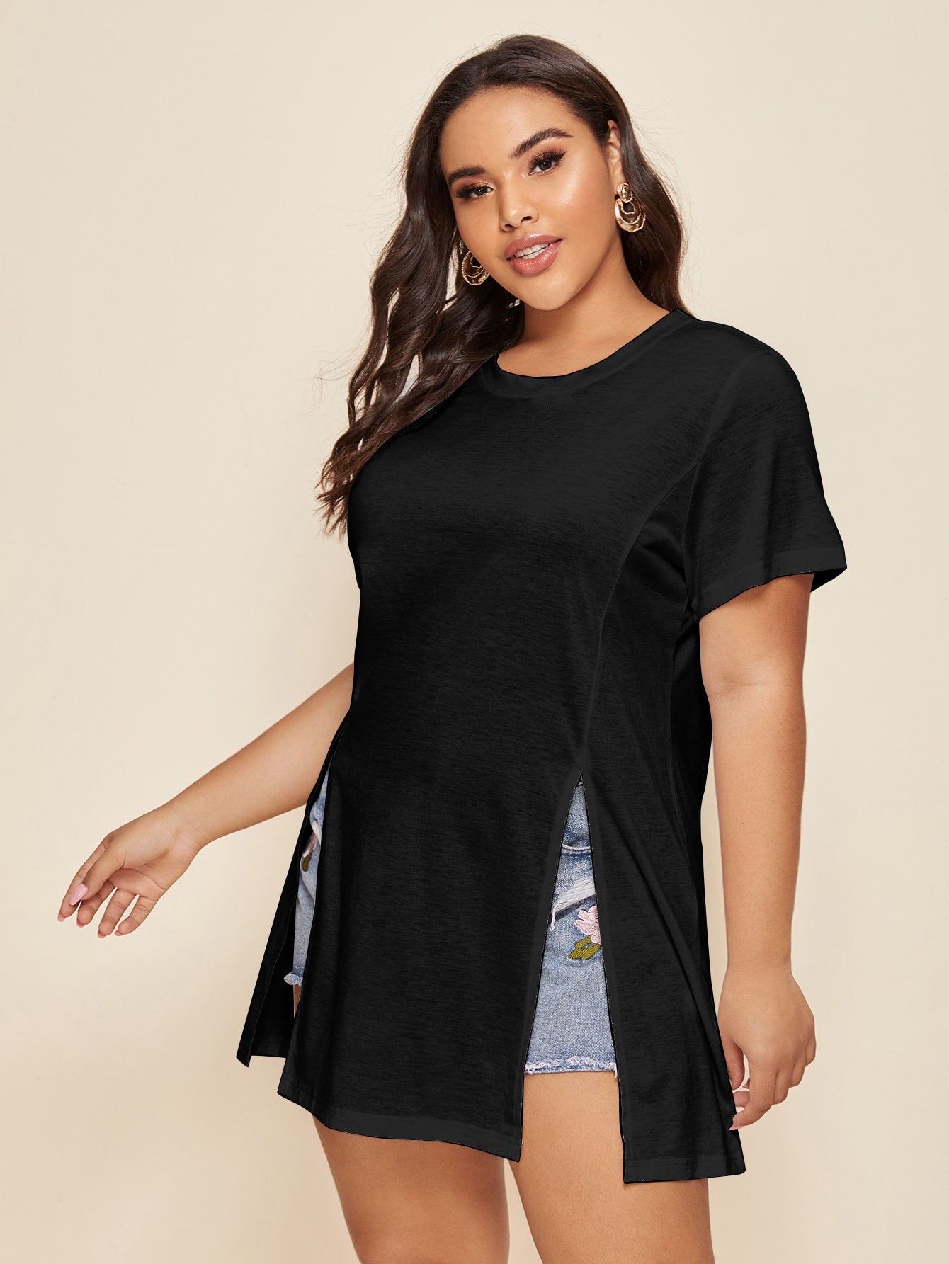 Plus Split Hem Longline Tee