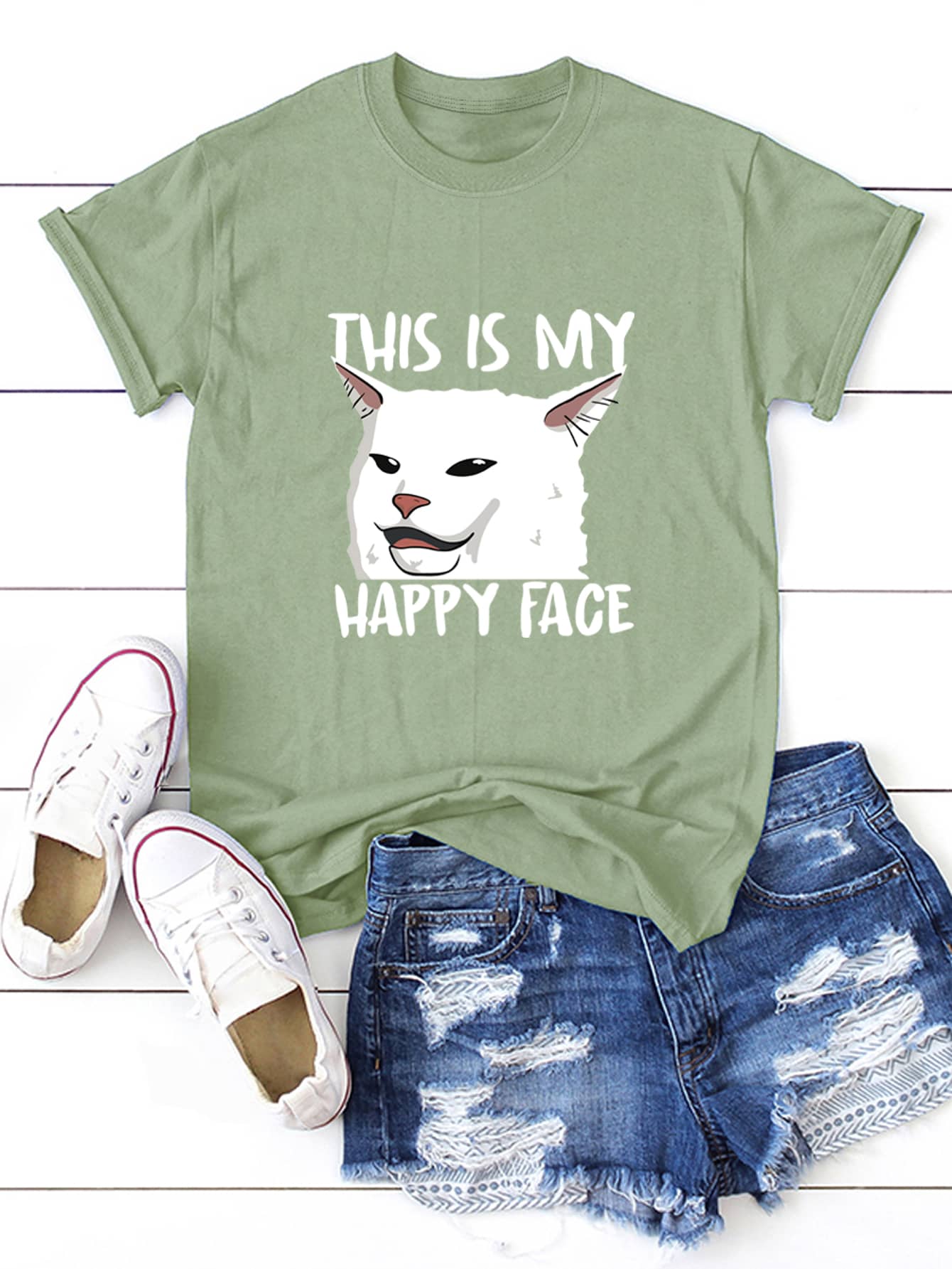 Slogan & Cartoon Graphic Tee