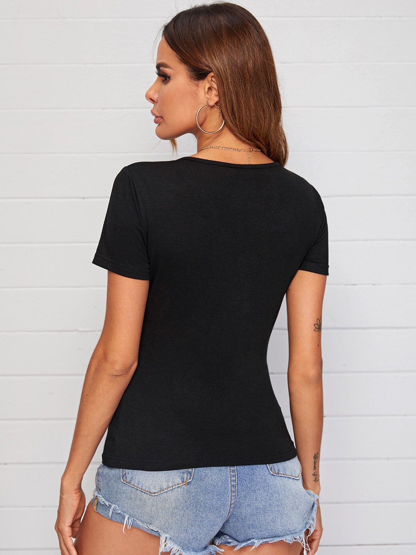 V-neck Solid Tee
