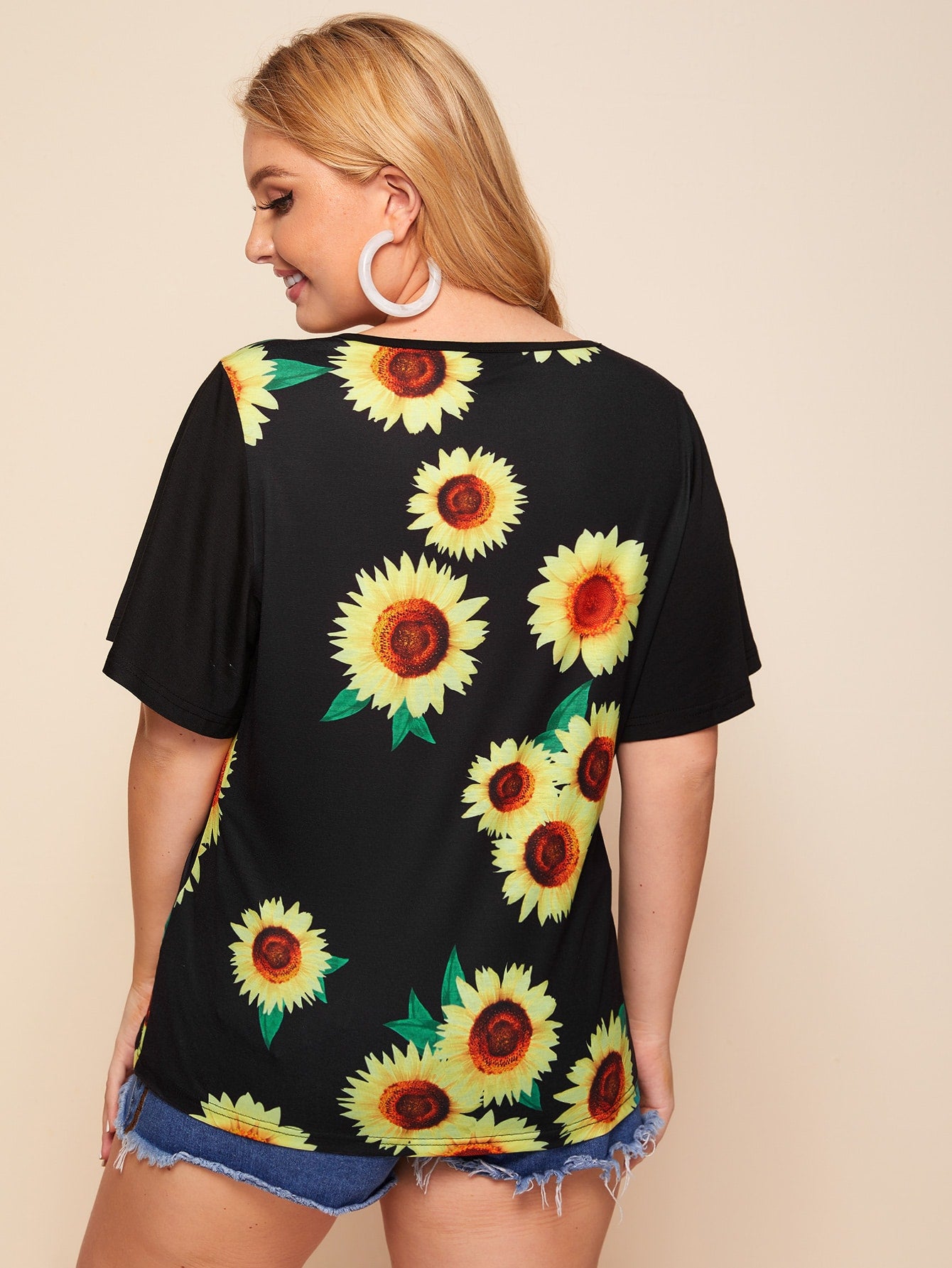 Plus Sunflower Print Tee