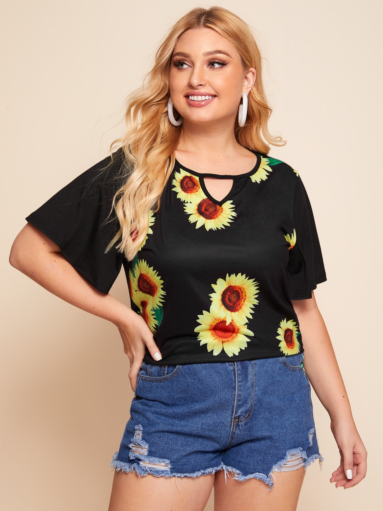 Plus Sunflower Print Tee