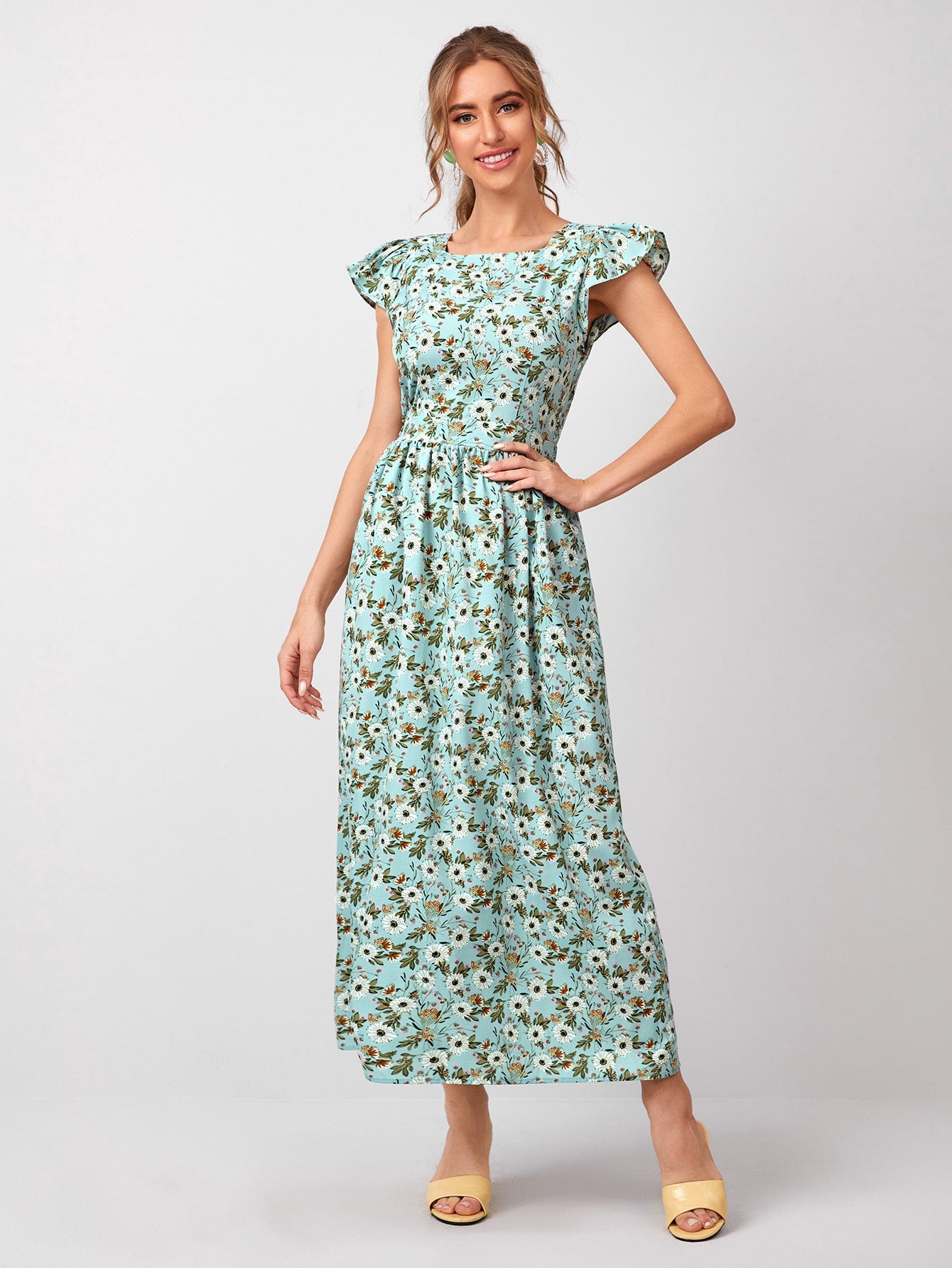 Tie Back Backless A-Line Dress