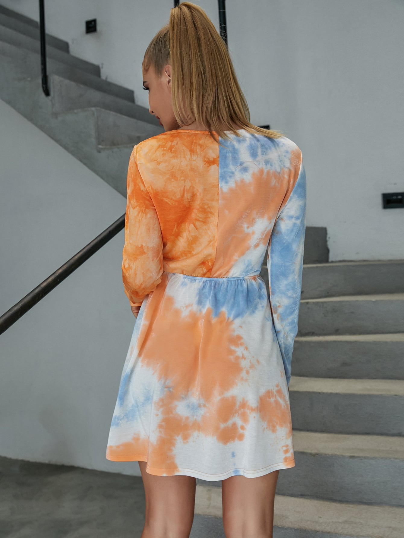 Cut Out Tie Dye Dress