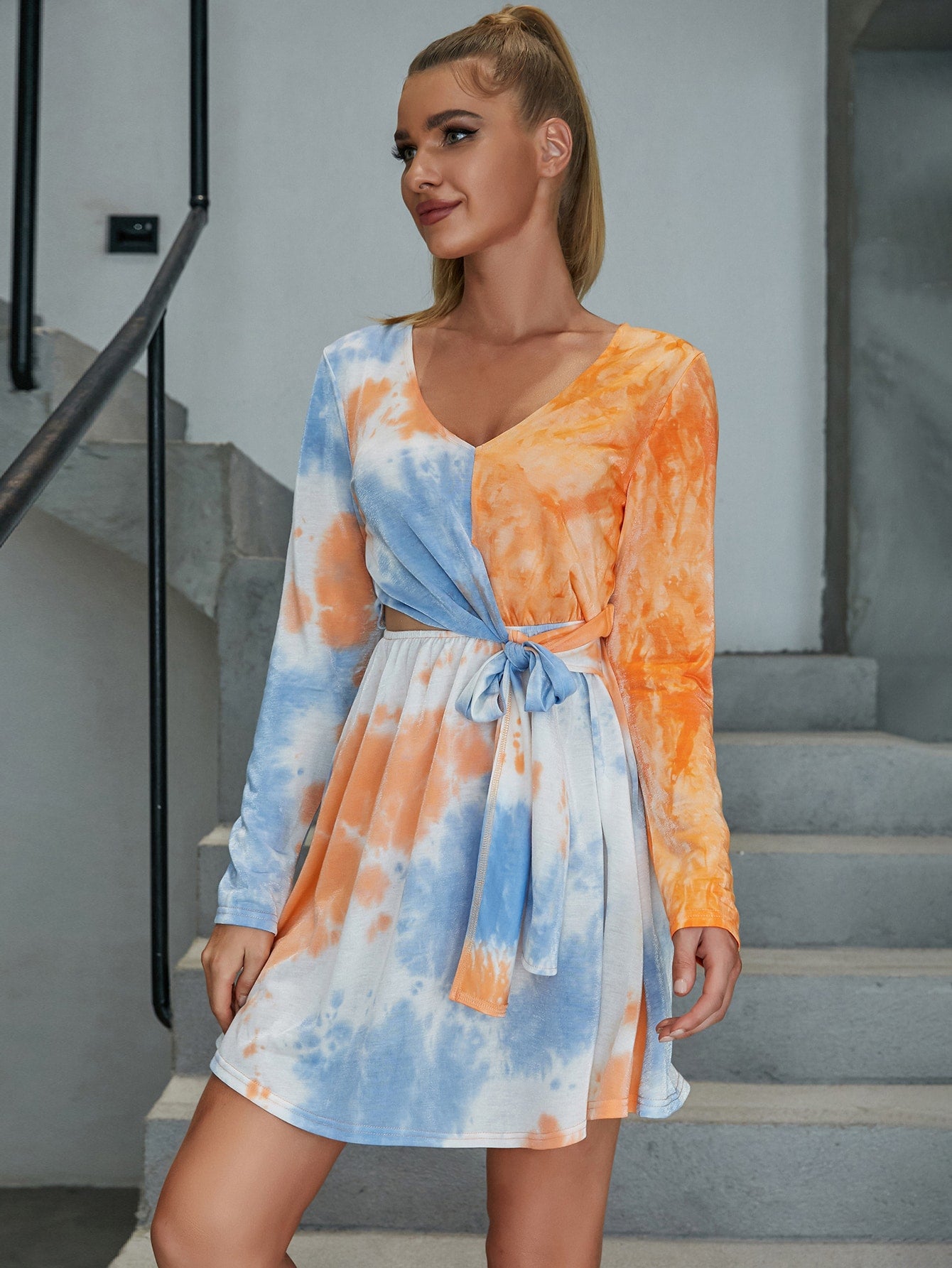 Cut Out Tie Dye Dress