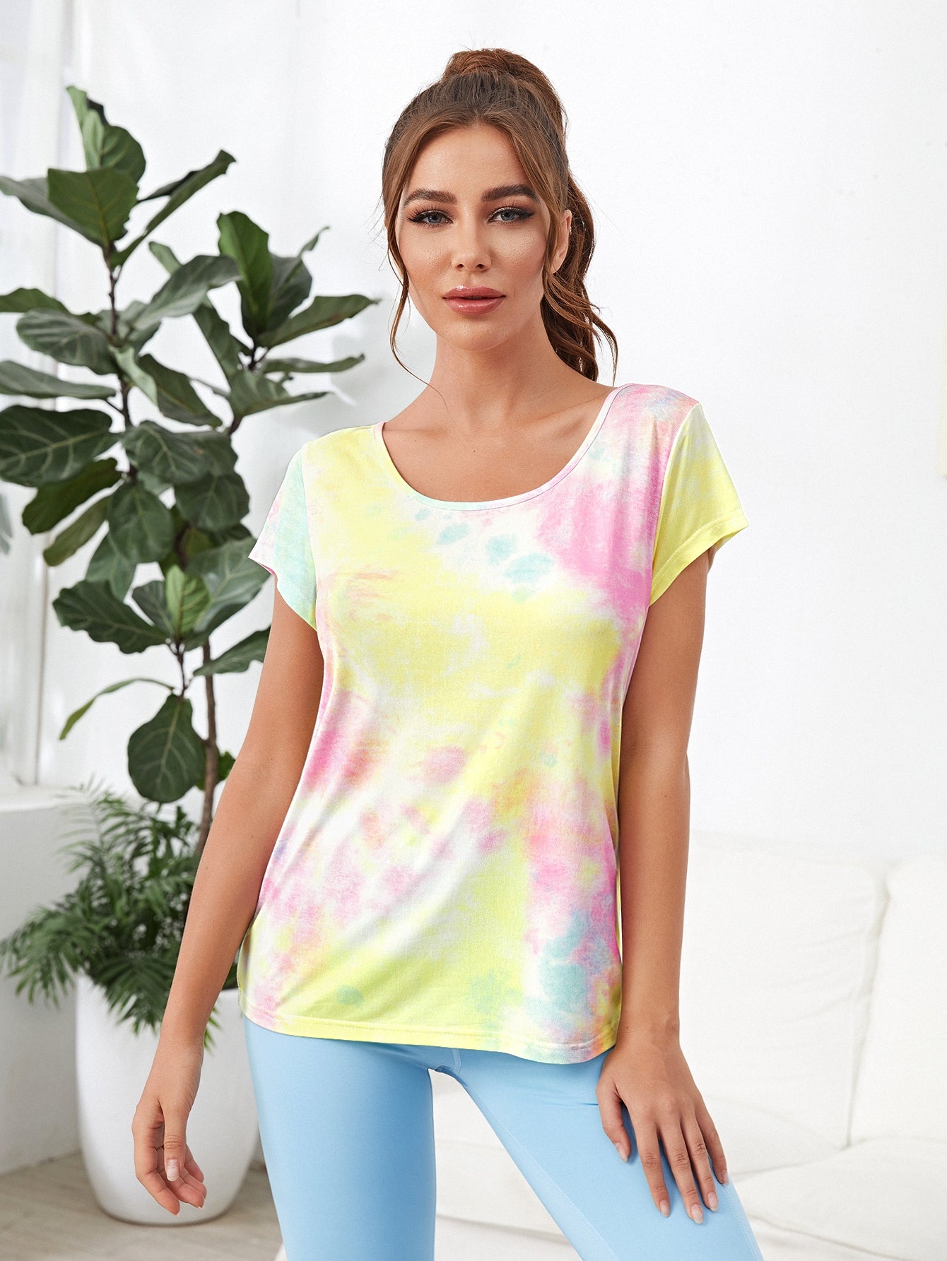 Cut Out Back Tie Dye Tee