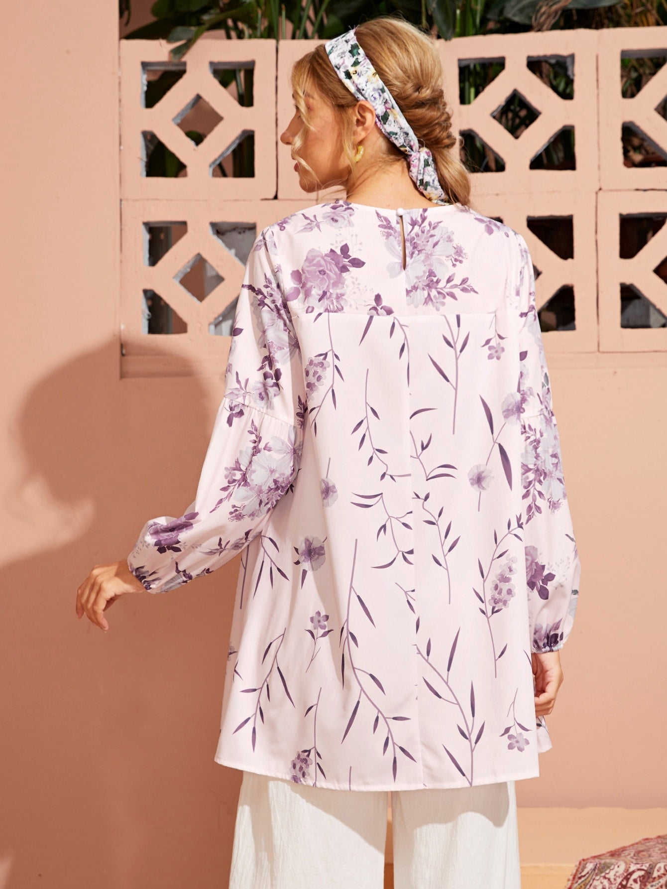 Floral Print Tunic Blouse