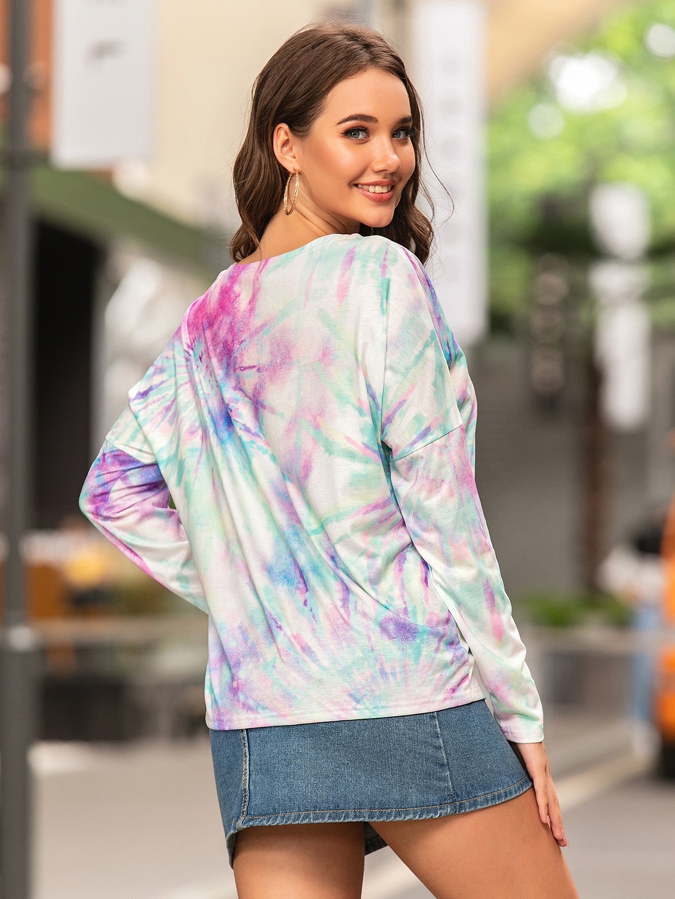Tie Dye Drop Shoulder Oversized Tee