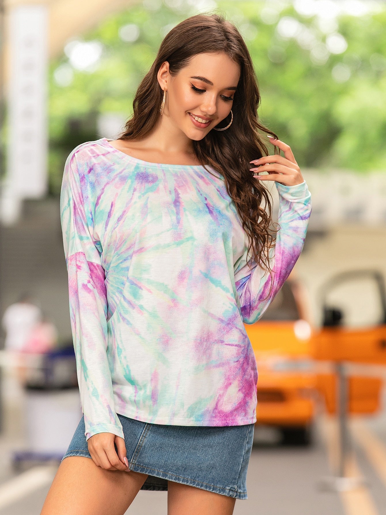 Tie Dye Drop Shoulder Oversized Tee