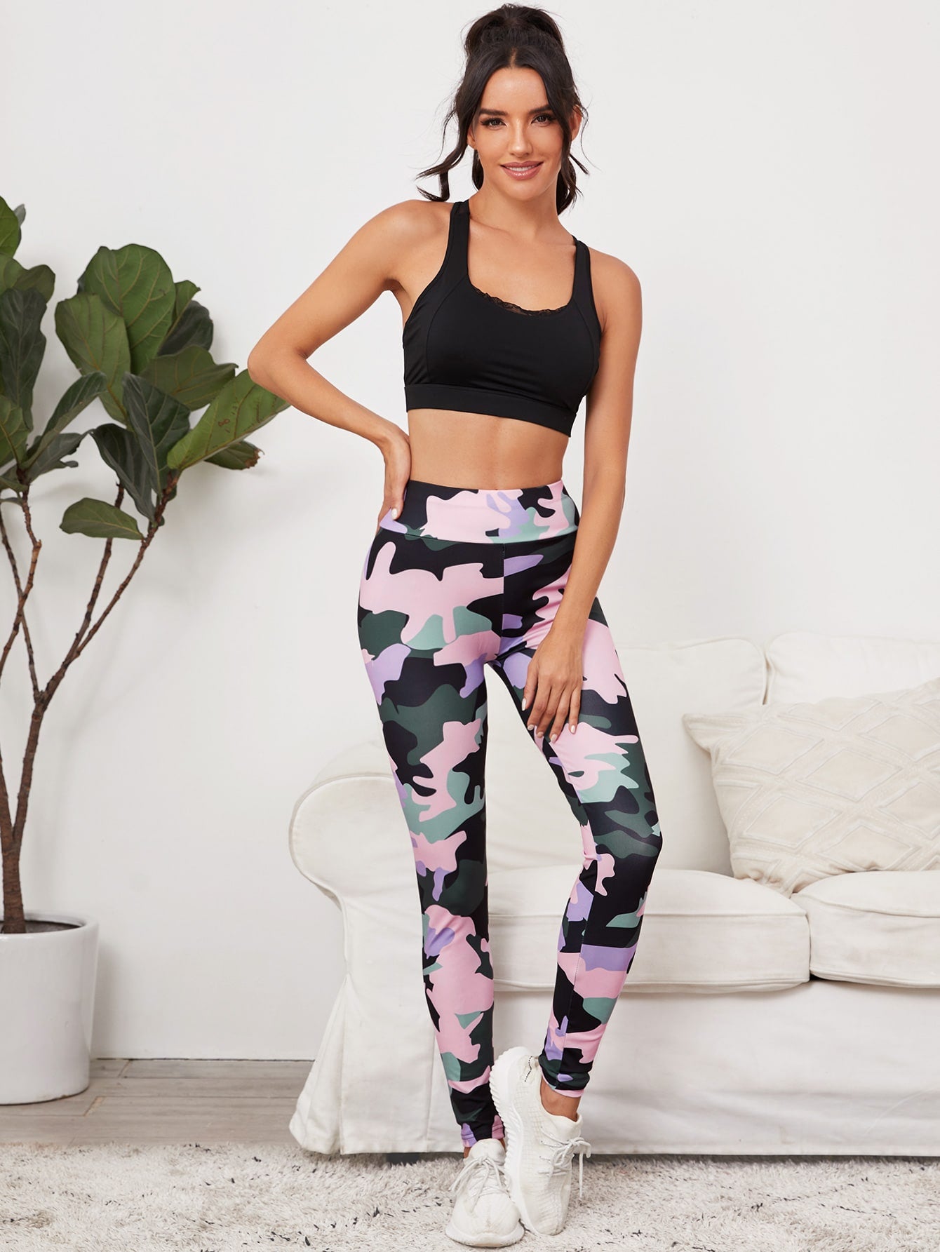 Camo Print High Waist Sports Leggings