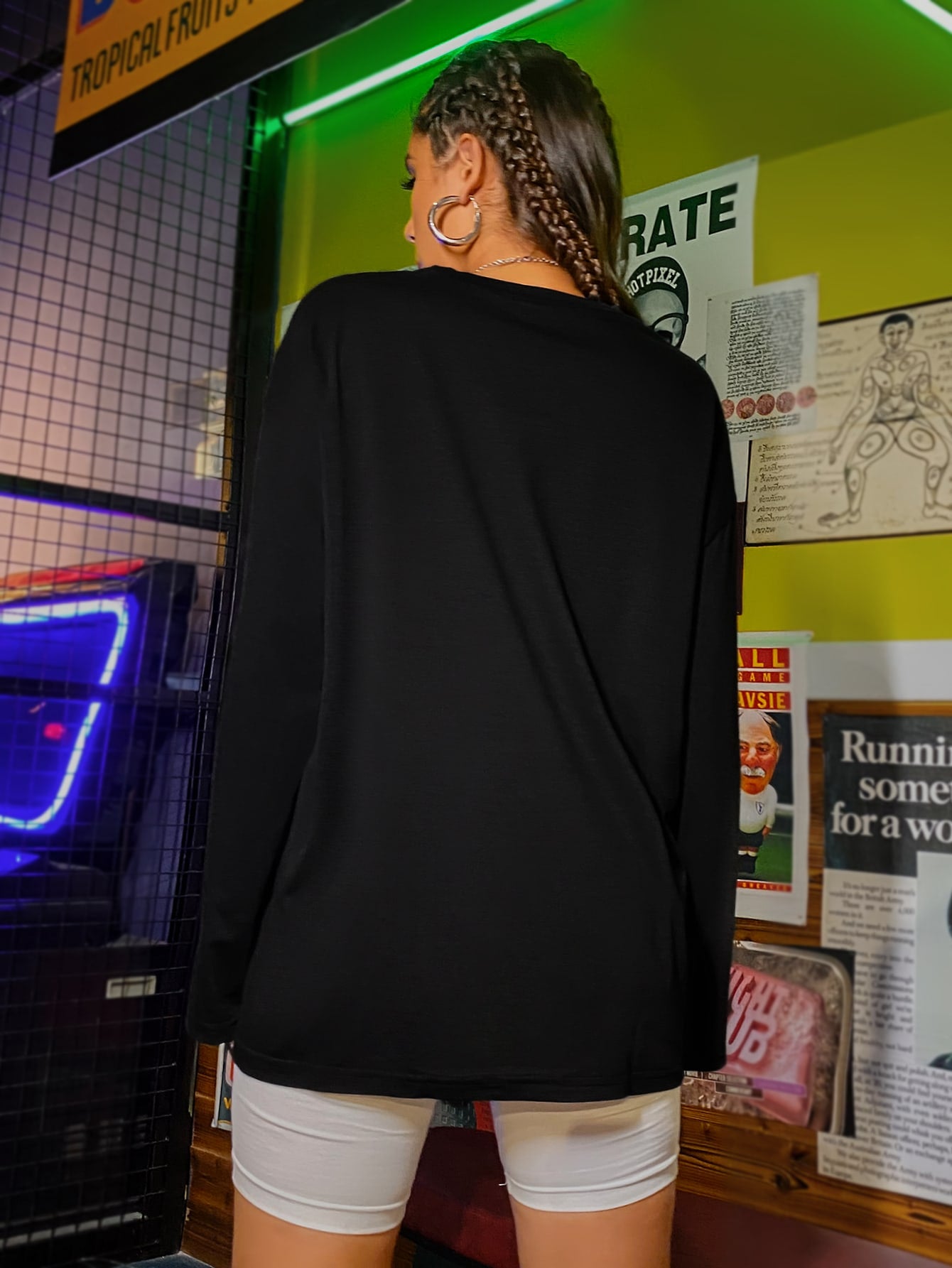 Graphic Print Drop Shoulder Oversized Tee
