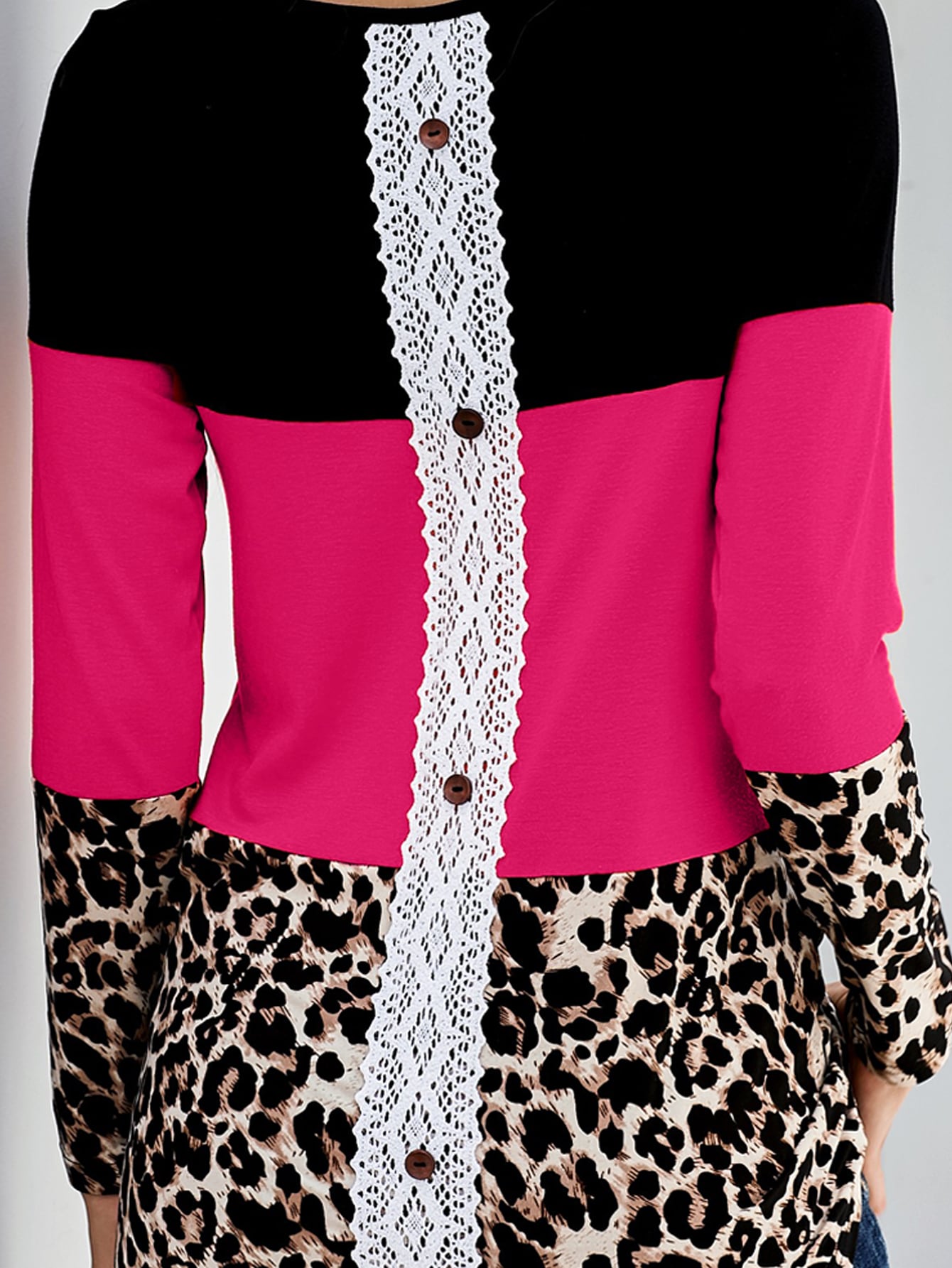 Cut And Sew Lace Panel Tee