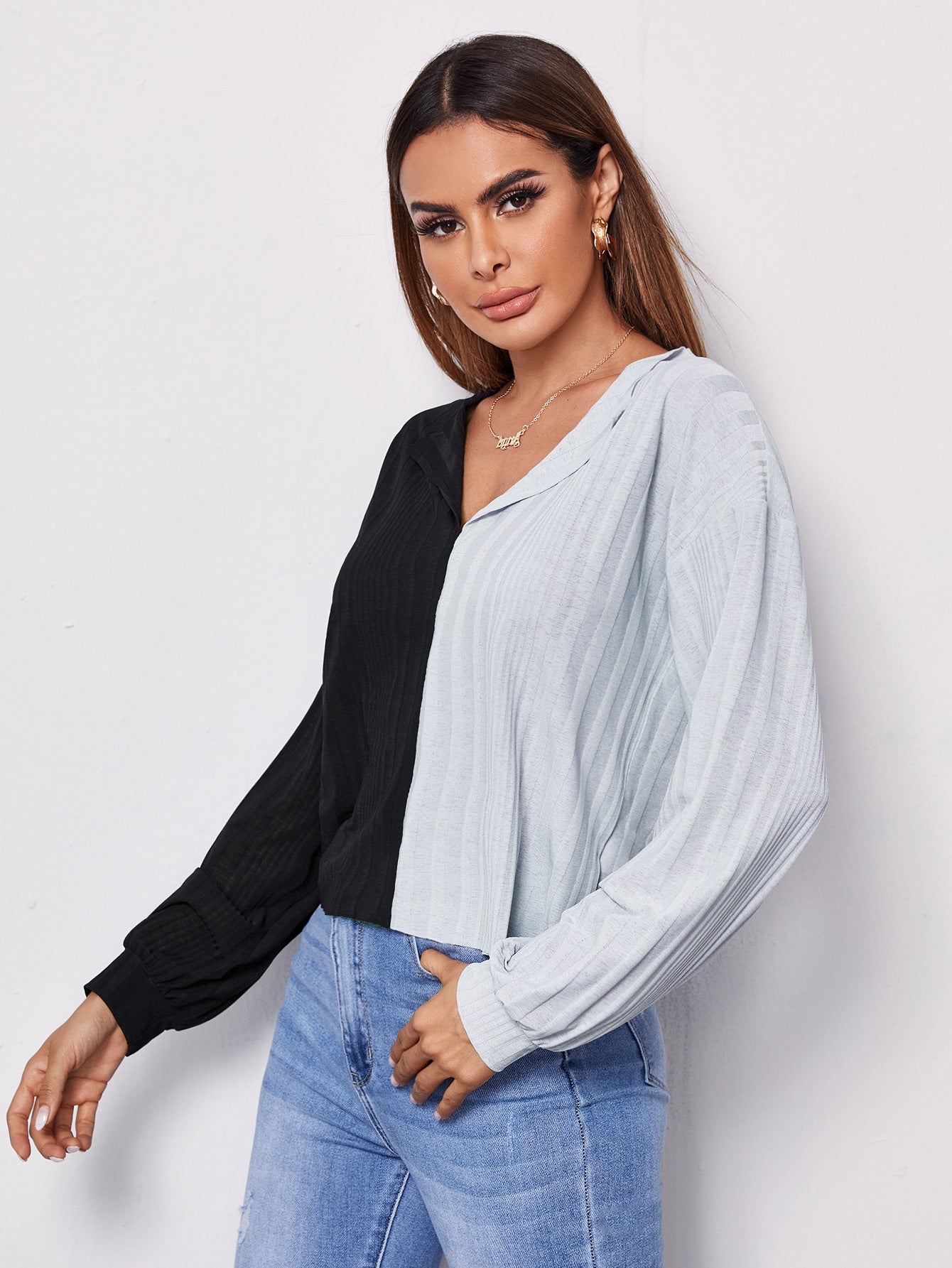 Two Tone Drop Shoulder Tee