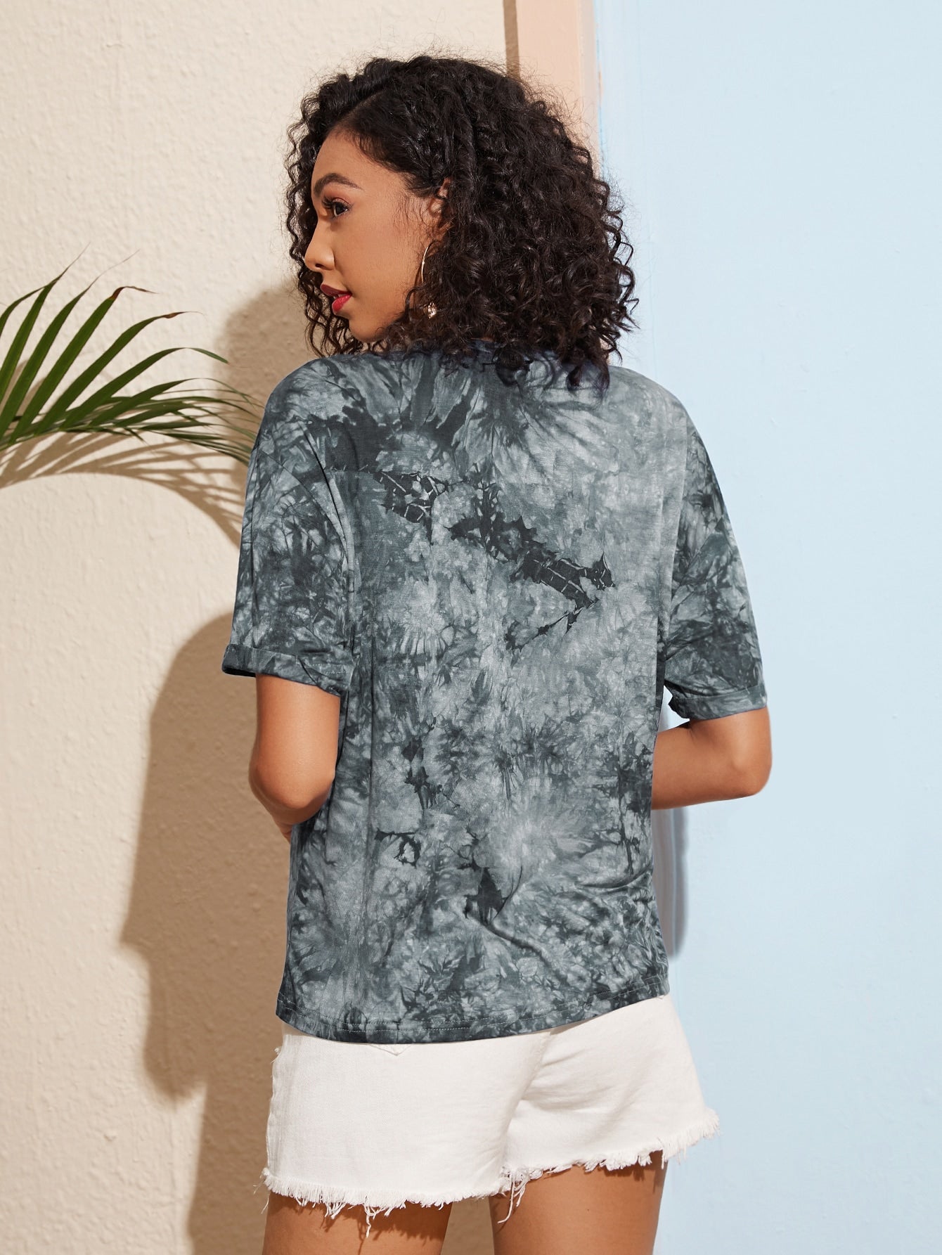 Tie Dye Print Drop Shoulder Tee
