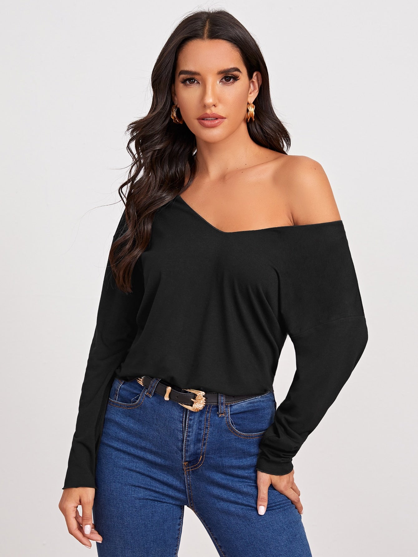 Drop Shoulder Solid Tee