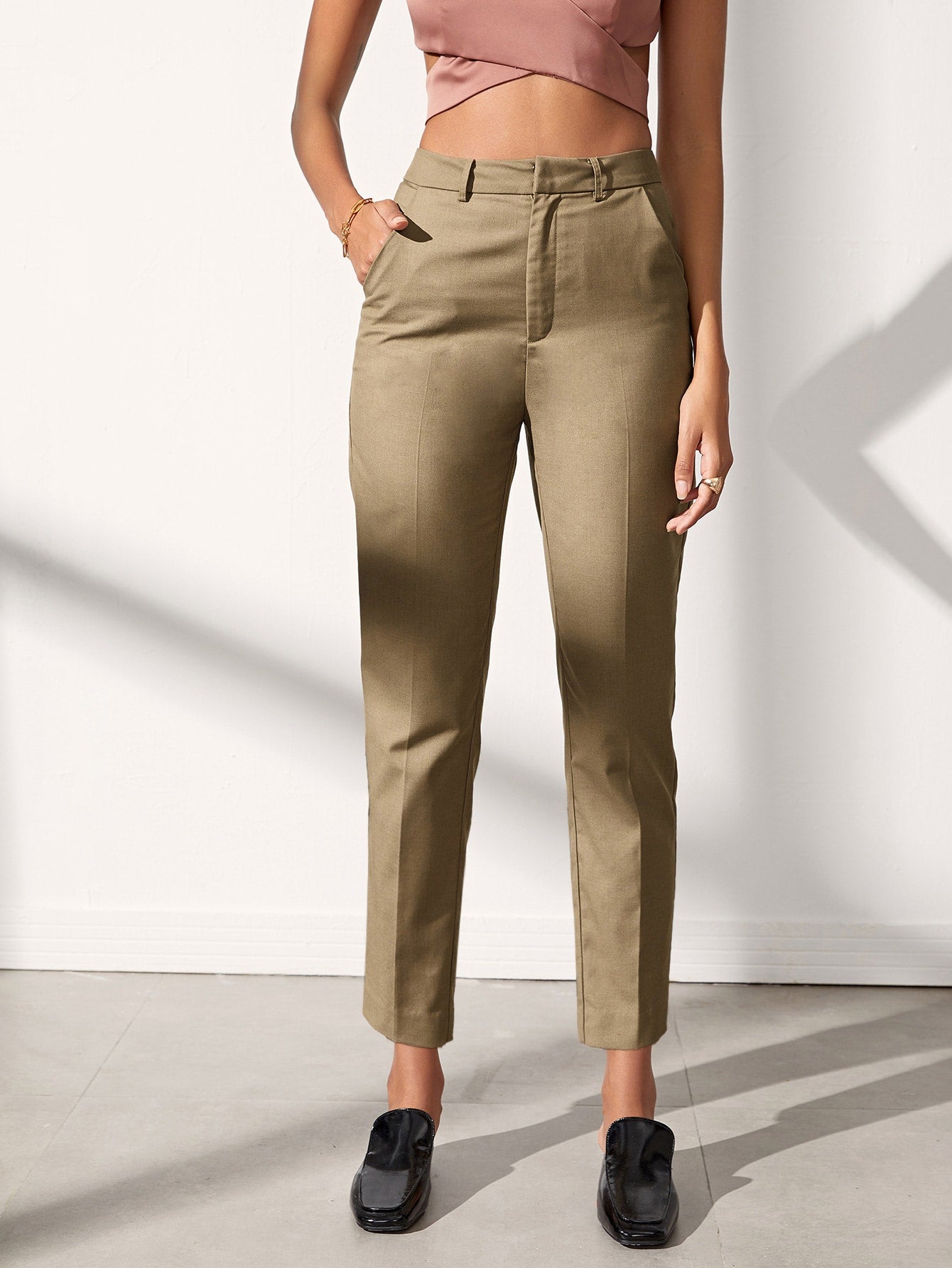 Slant Pocket Tailored Pants