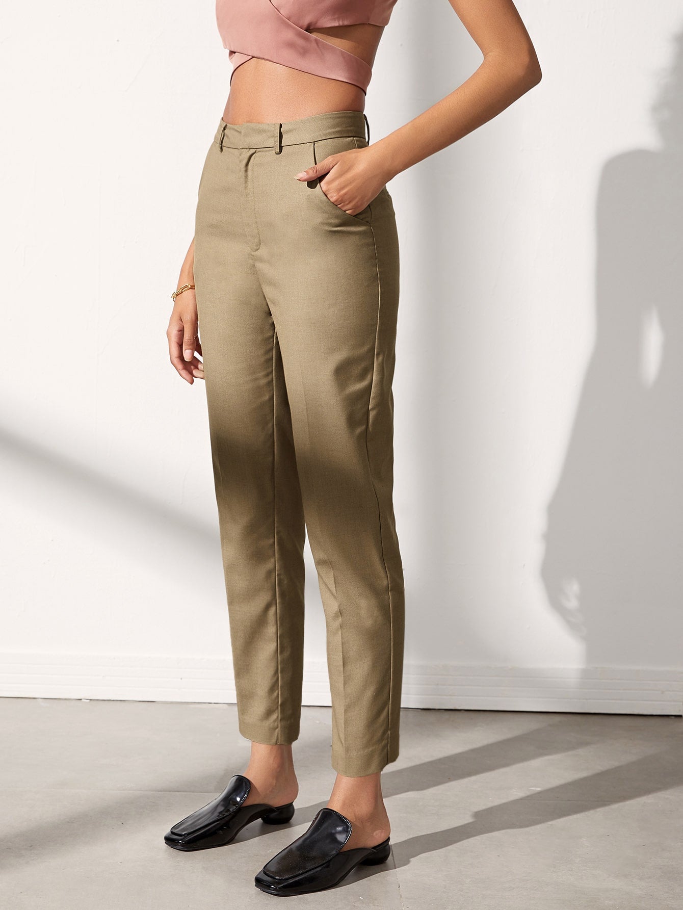Slant Pocket Tailored Pants