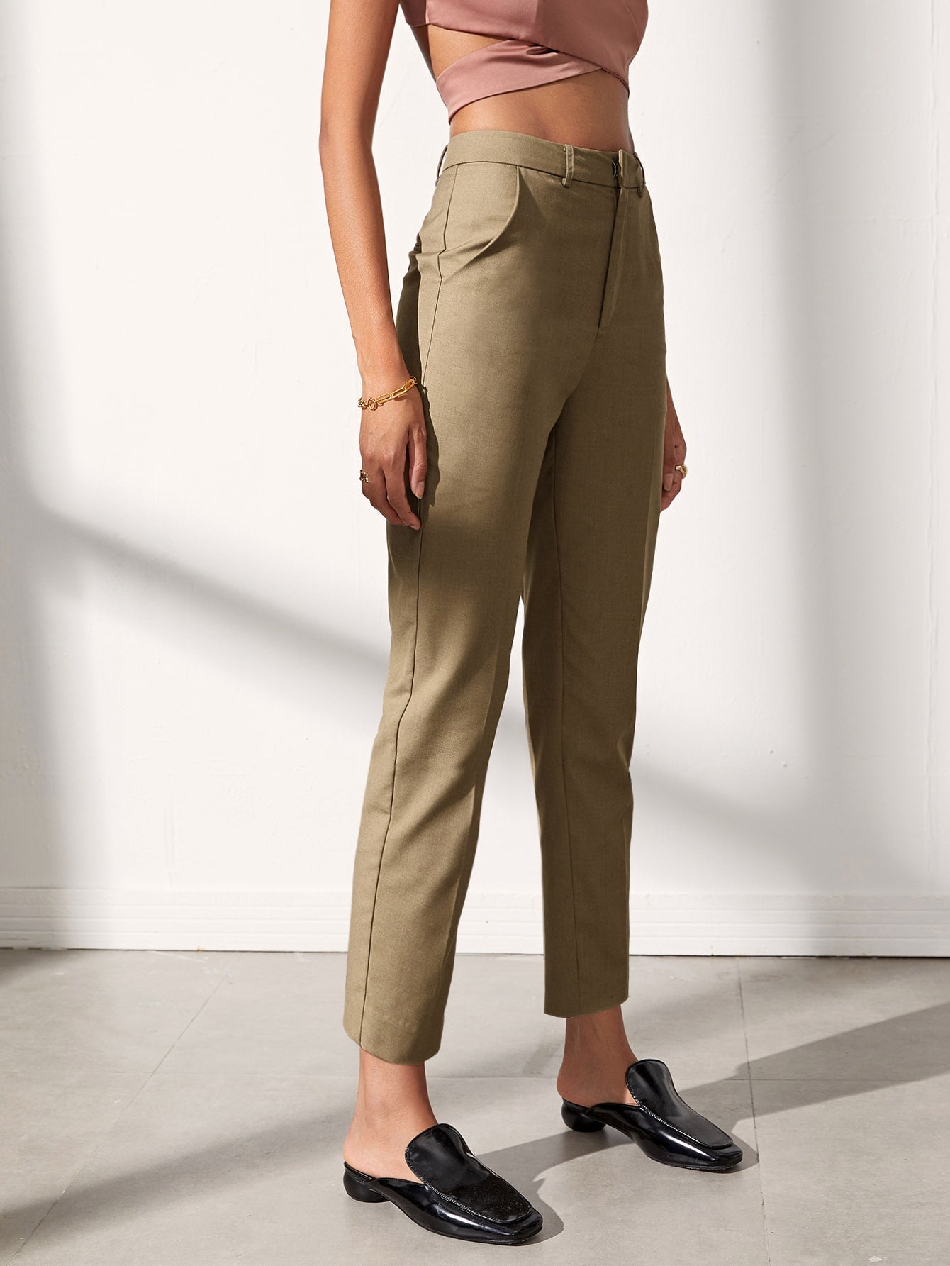Slant Pocket Tailored Pants