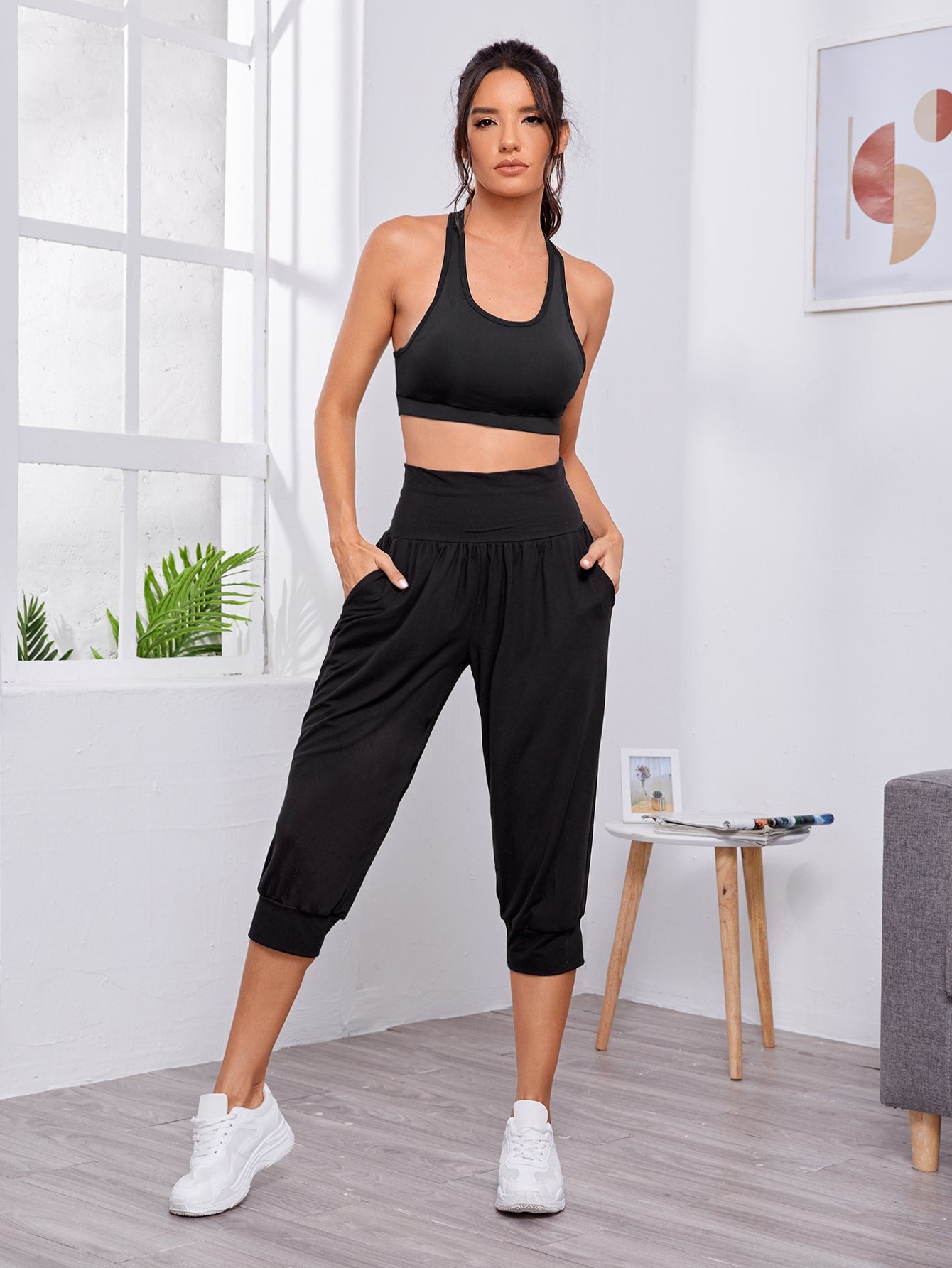 Wide Waistband Sports Pants