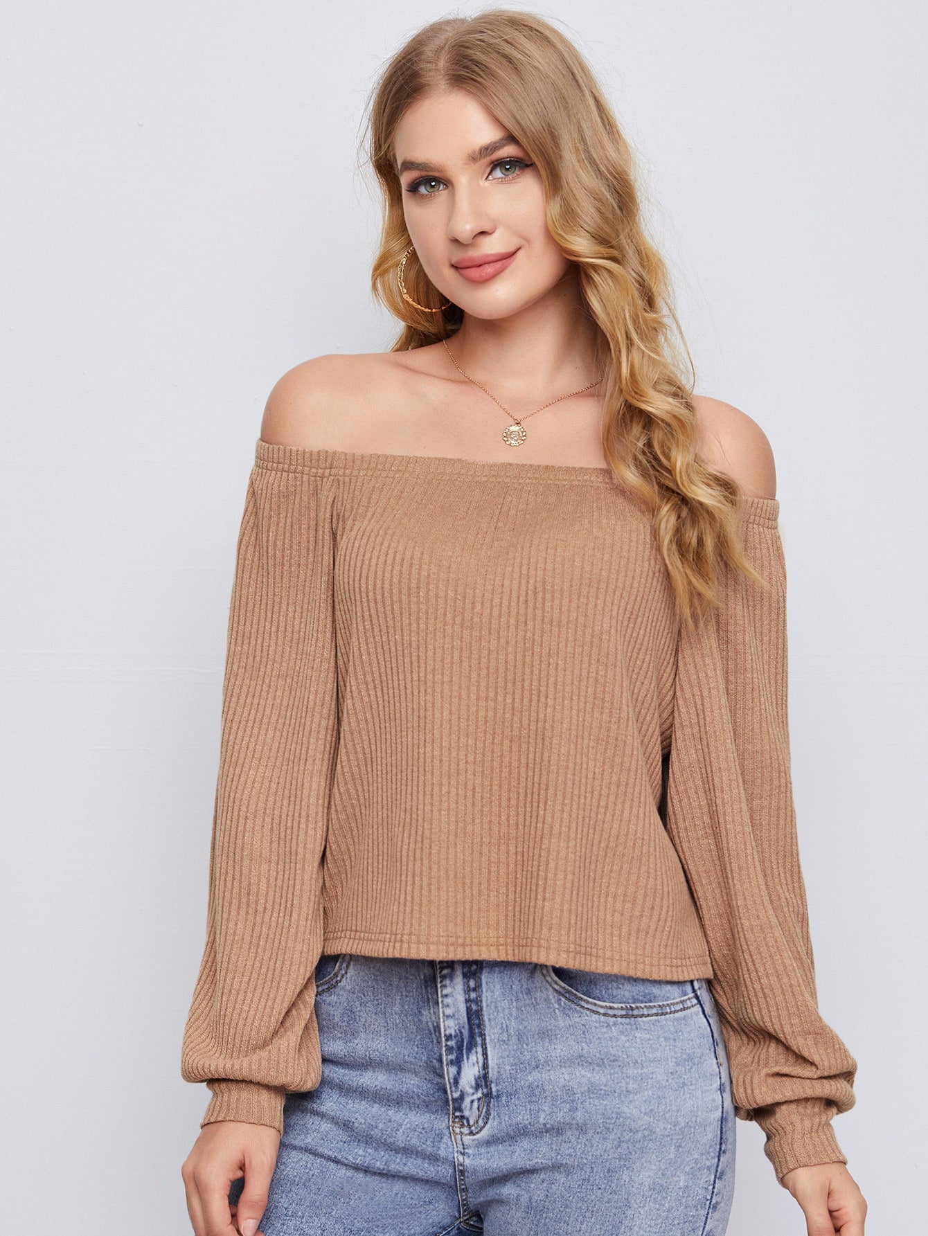 Off Shoulder Solid Top