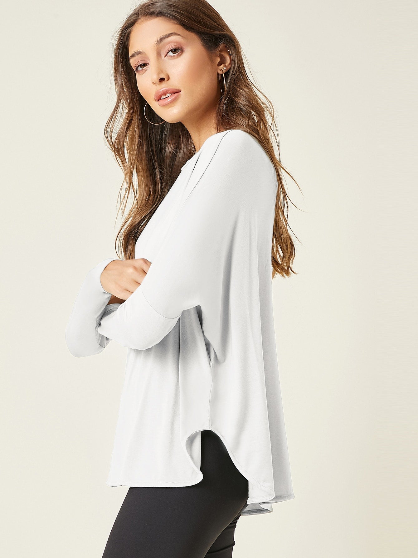 Solid Drop Shoulder Tee