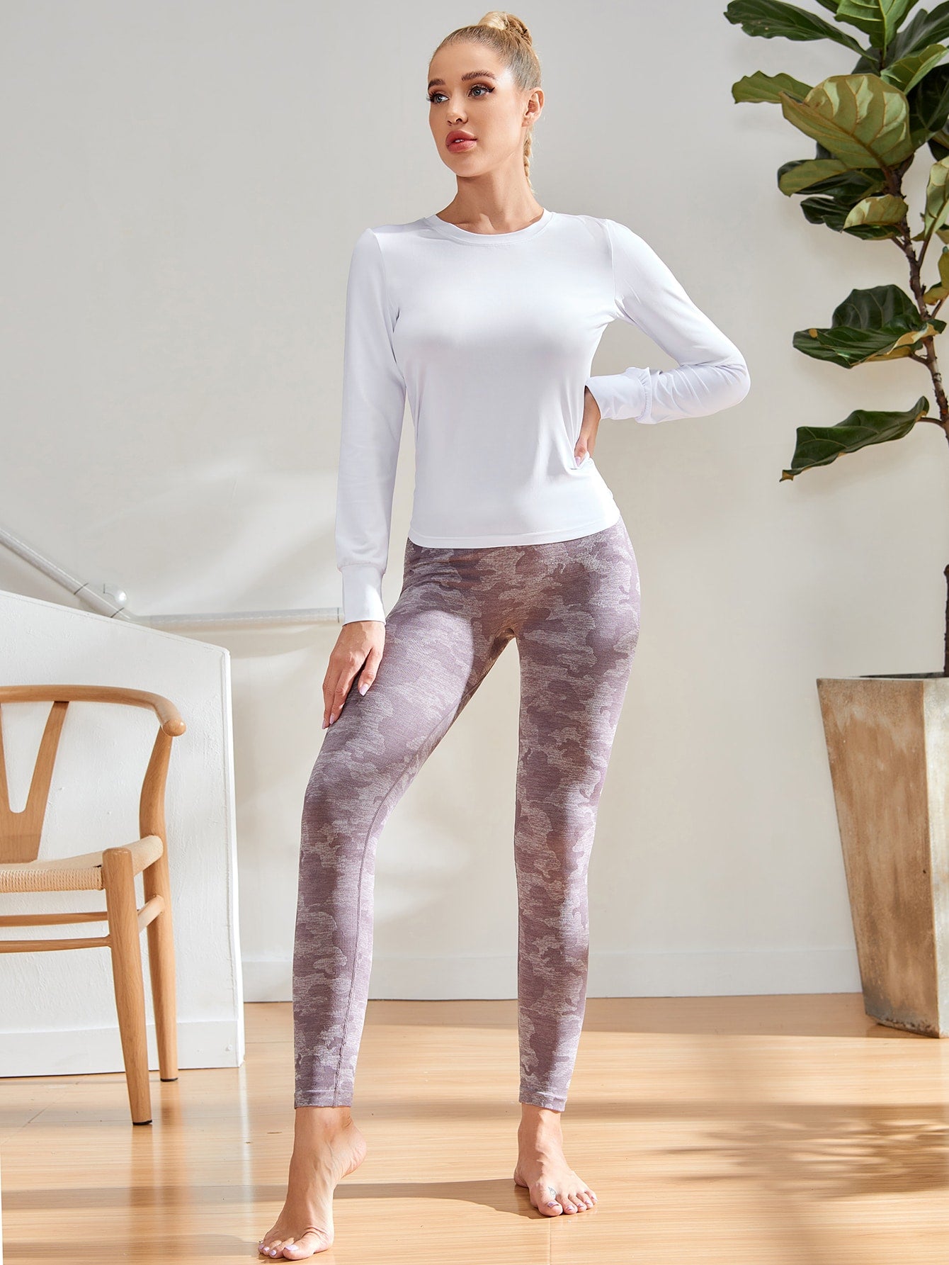 Camo Wideband Waist Sports Leggings