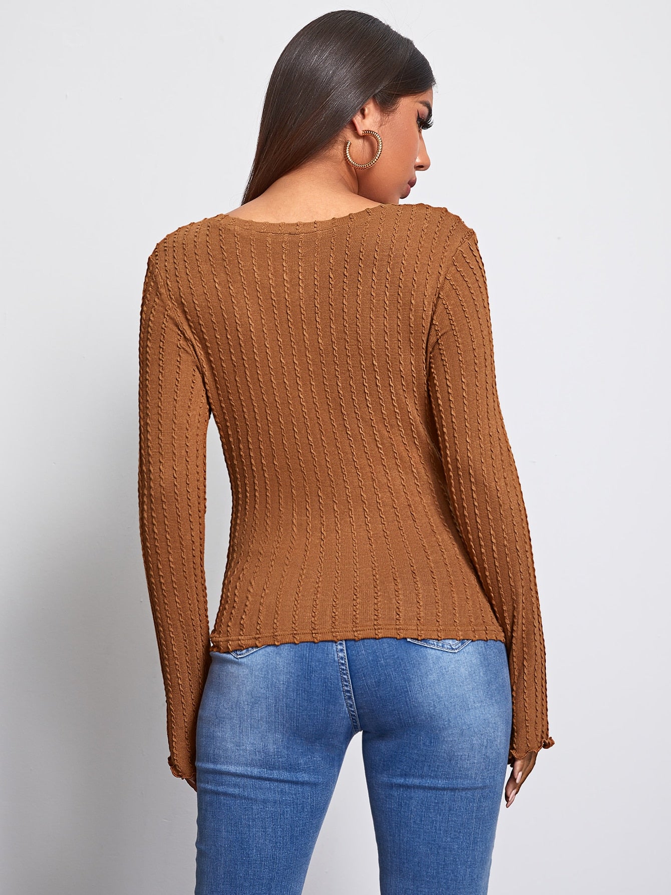 Cable Knit Solid Top