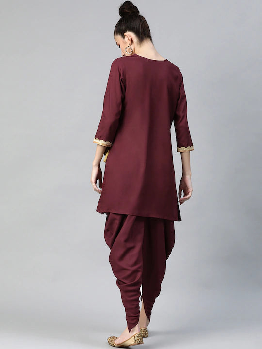 Women Angrakha Gotta Patti Kurta Set