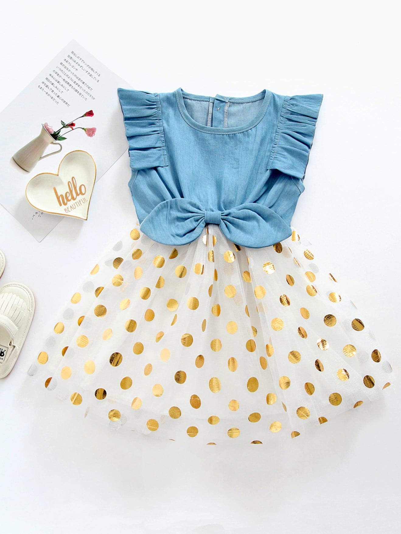Toddler Girls Polka Dot Bow Front Tutu Dress | Amy's Cart Singapore