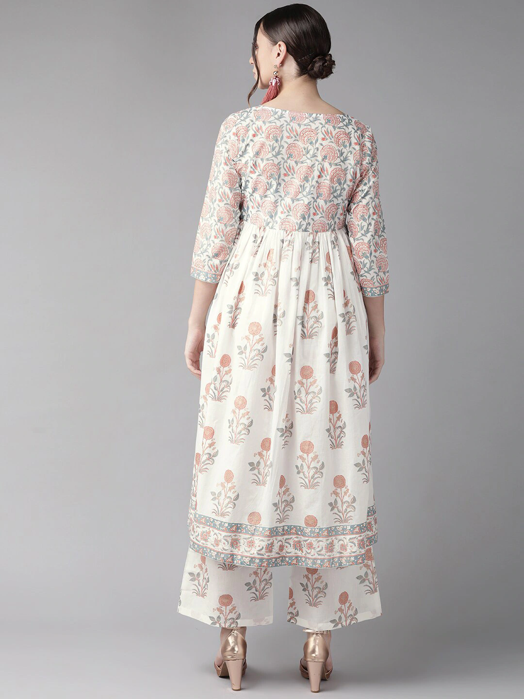 Floral Printed Pure Cotton Kurti Top