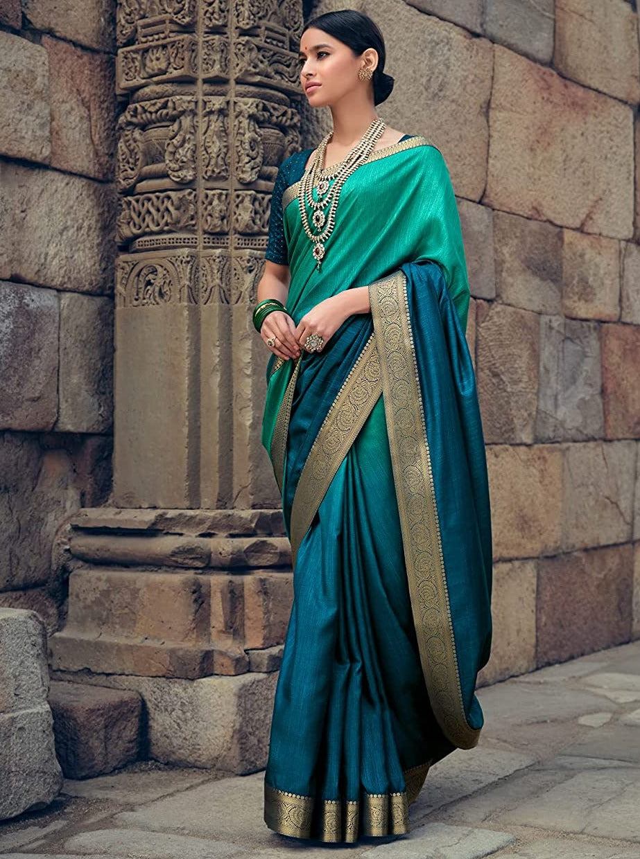 Women's Banarasi Silk Saree With Blouse Piece