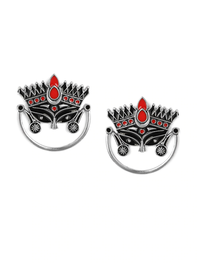 Women's Black Contemporary Studs