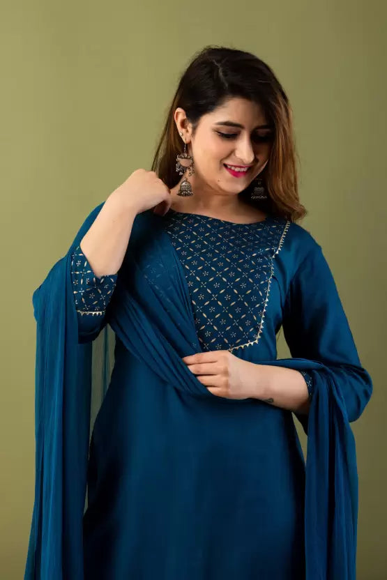 Blue Rayon Kurta set