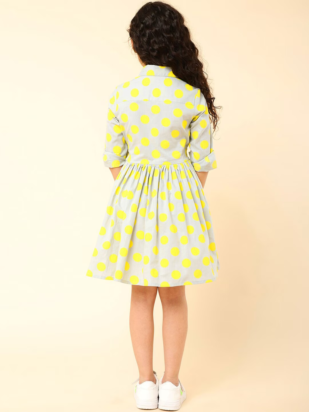 Girl Blue Striped Shirt Dress