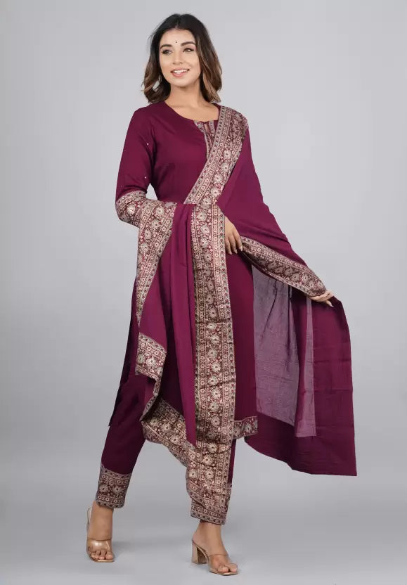 Women Kurta and Pant Set Viscose Rayon
