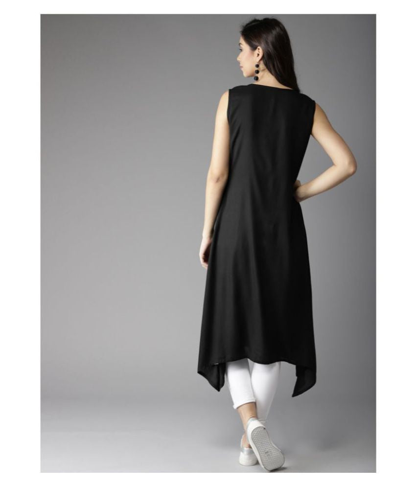 Amy's Cart Black Crepe A line Kurti
