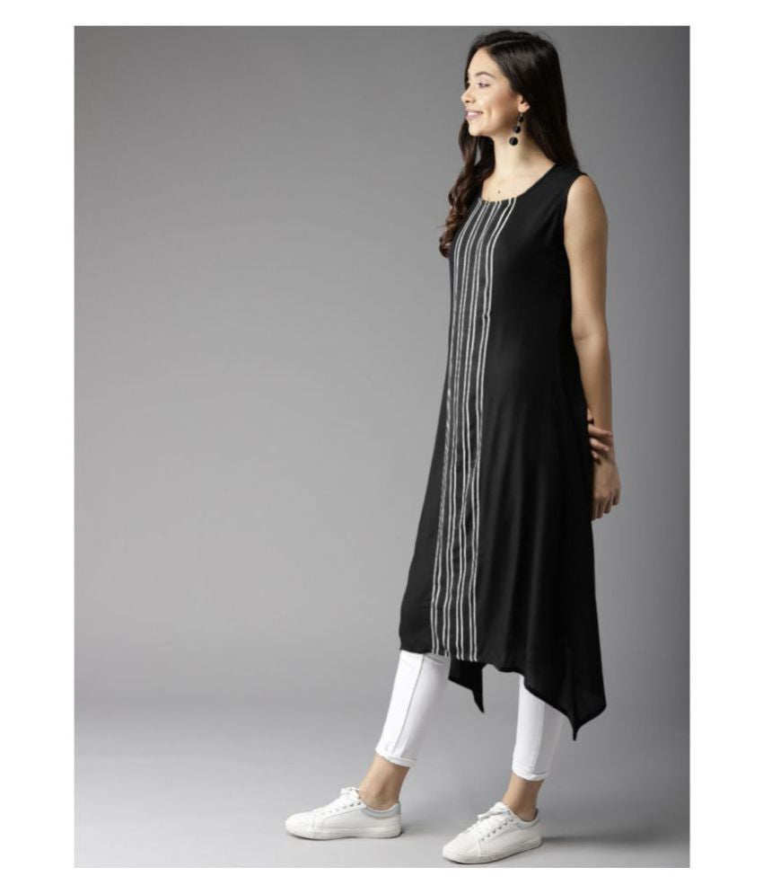 Amy's Cart Black Crepe A line Kurti