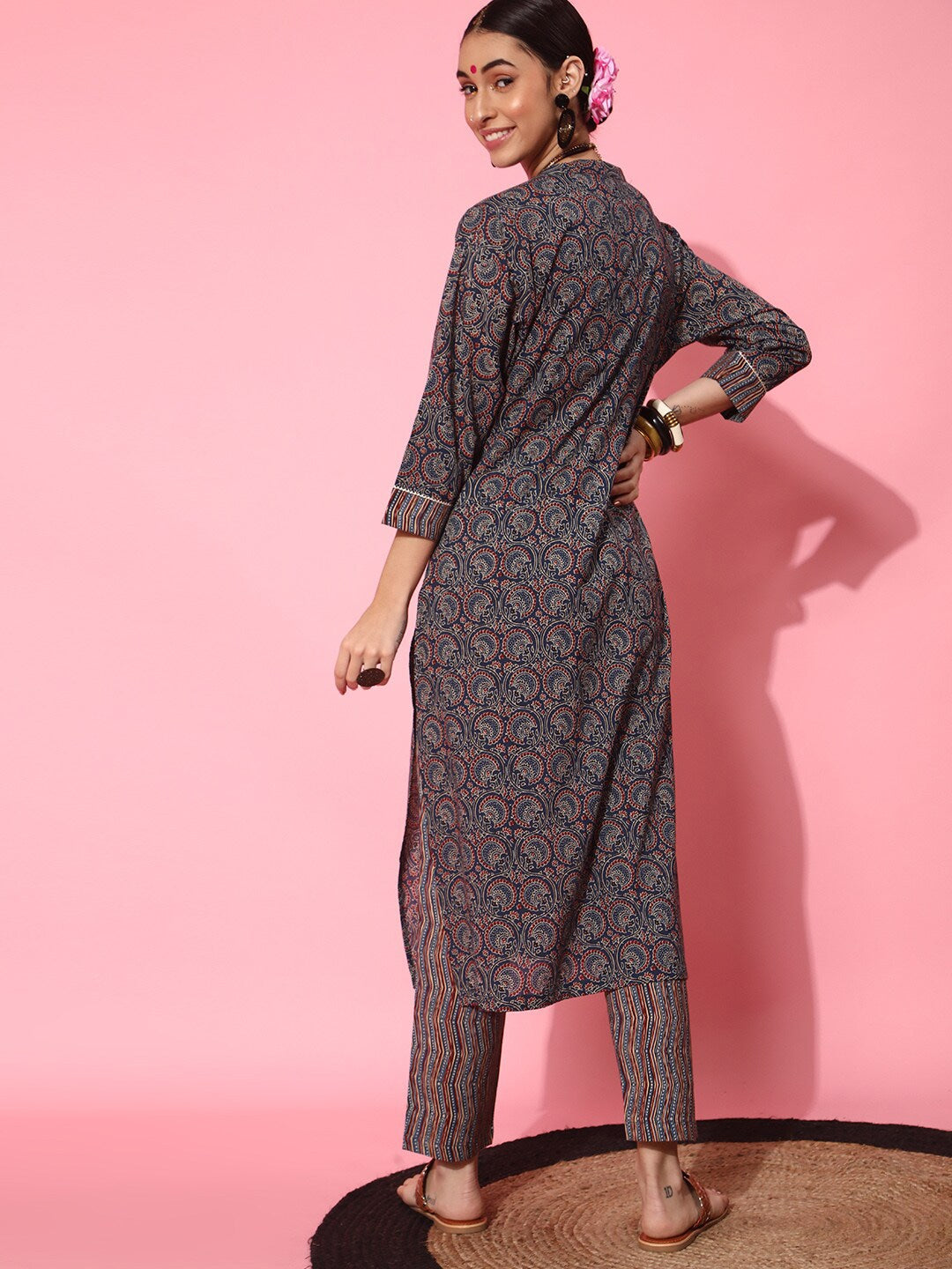 Chevron Pure Cotton Kurta Set