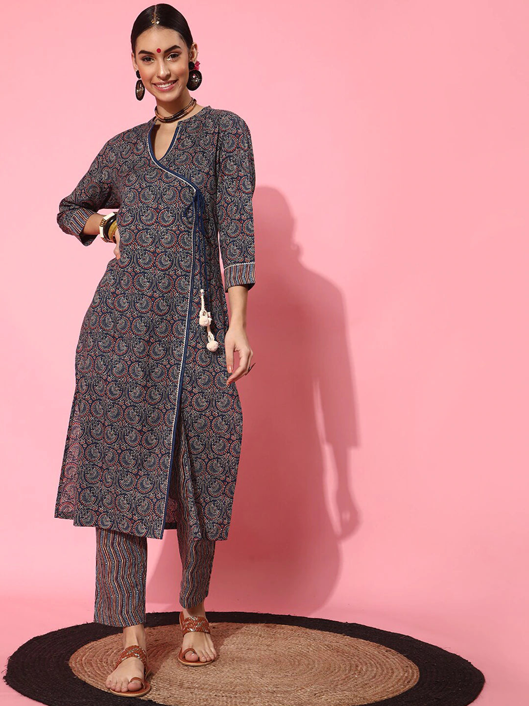 Chevron Pure Cotton Kurta Set