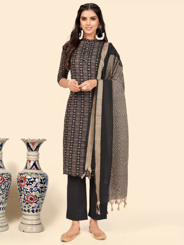 Women Pure Cotton Kurta, Pant And Dupatta Set