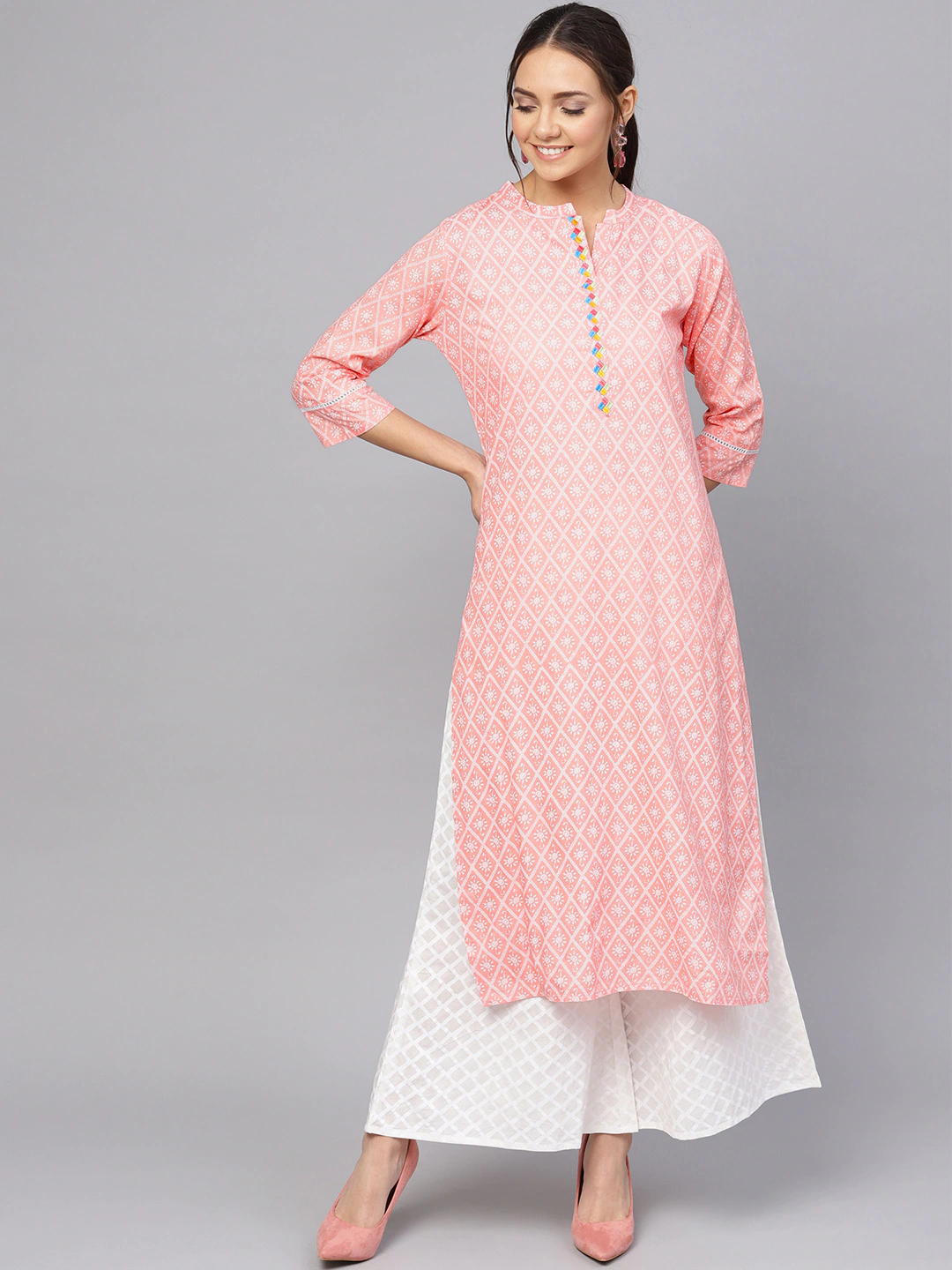 Ethnic Geometry Khadi Print Kurta Set