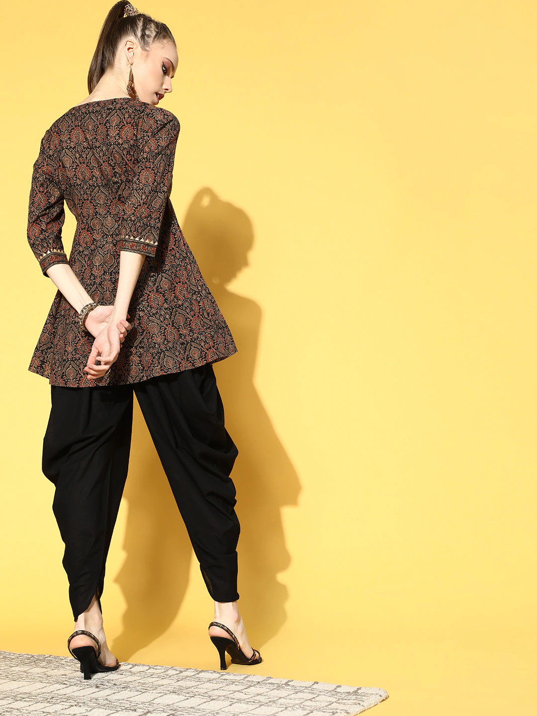 Ethnic Motifs Pure Cotton Dhoti Kurta Set