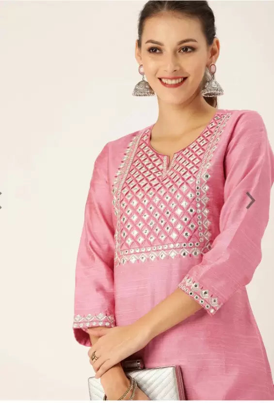 Women Pink Kurta and Palazzo Set