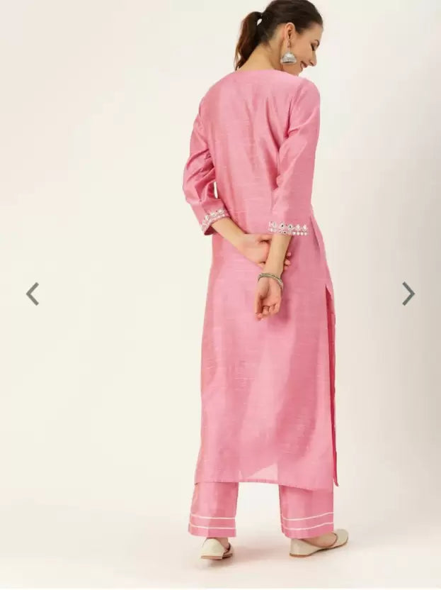 Women Pink Kurta and Palazzo Set