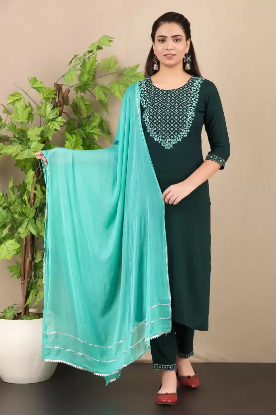 Women Rama Art Silk Kurta set