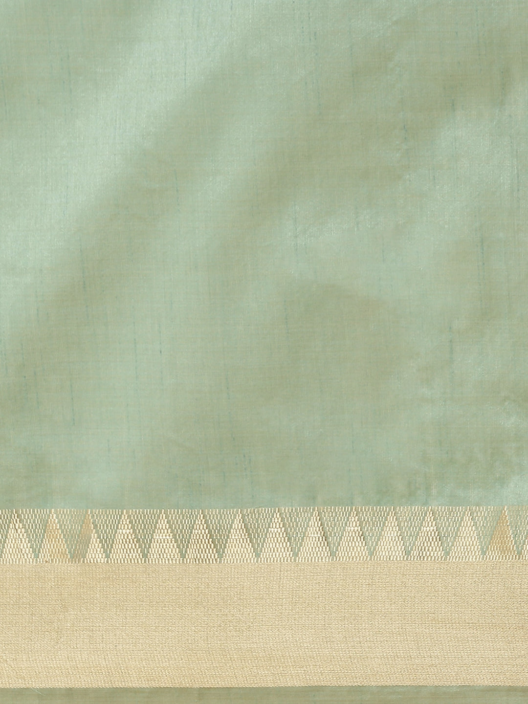 Green & Golden Solid Woven Design Saree